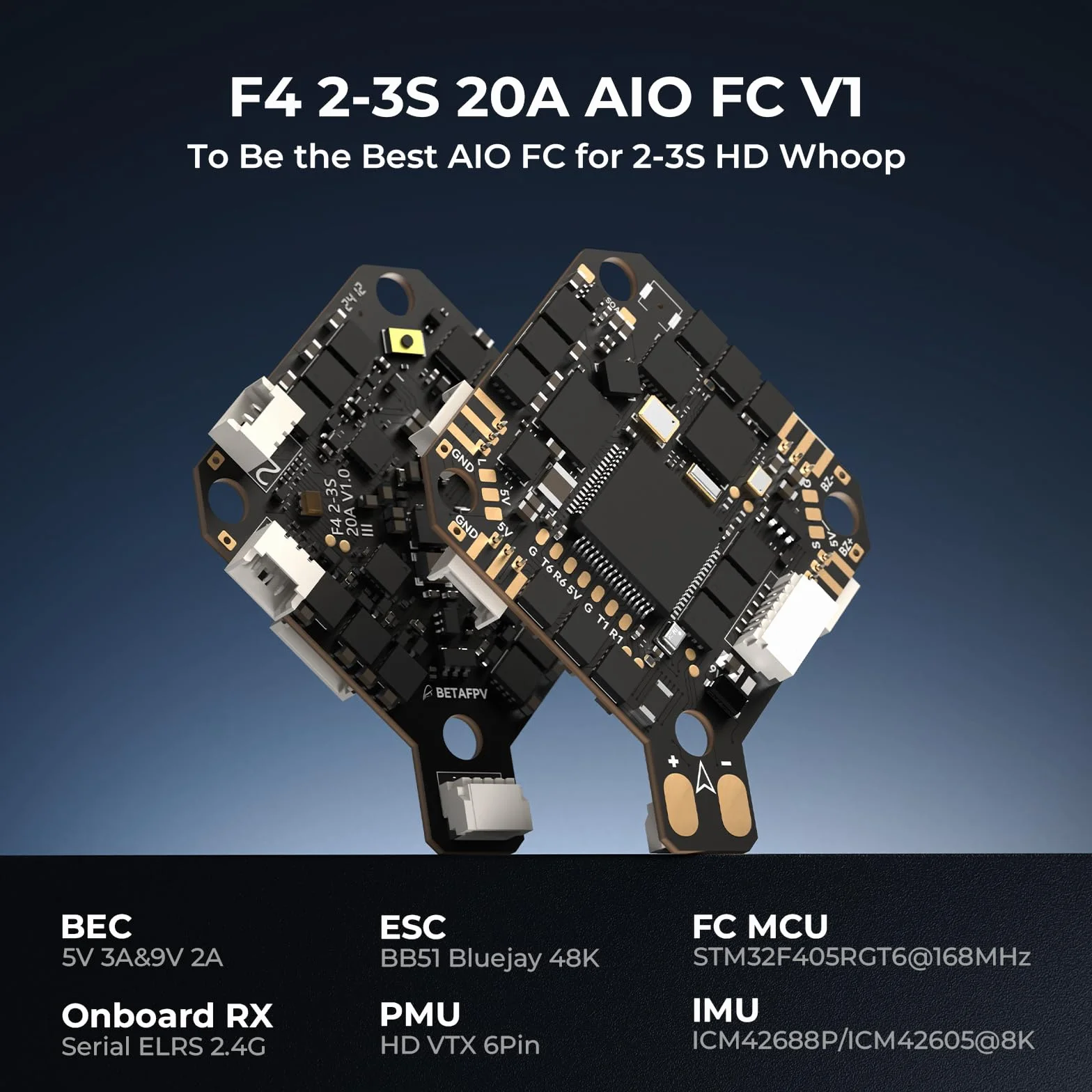 BETAFPV Pavo Pico II 2S Cinewhoop with HD VTX Bracket II for O4/O4 Pro | 6.5min Flight Time, Compatible with F4 2S 20A AIO FC, 1102 14000KV Motor, for Cruising Indoors Outdoors - PNP ELRS