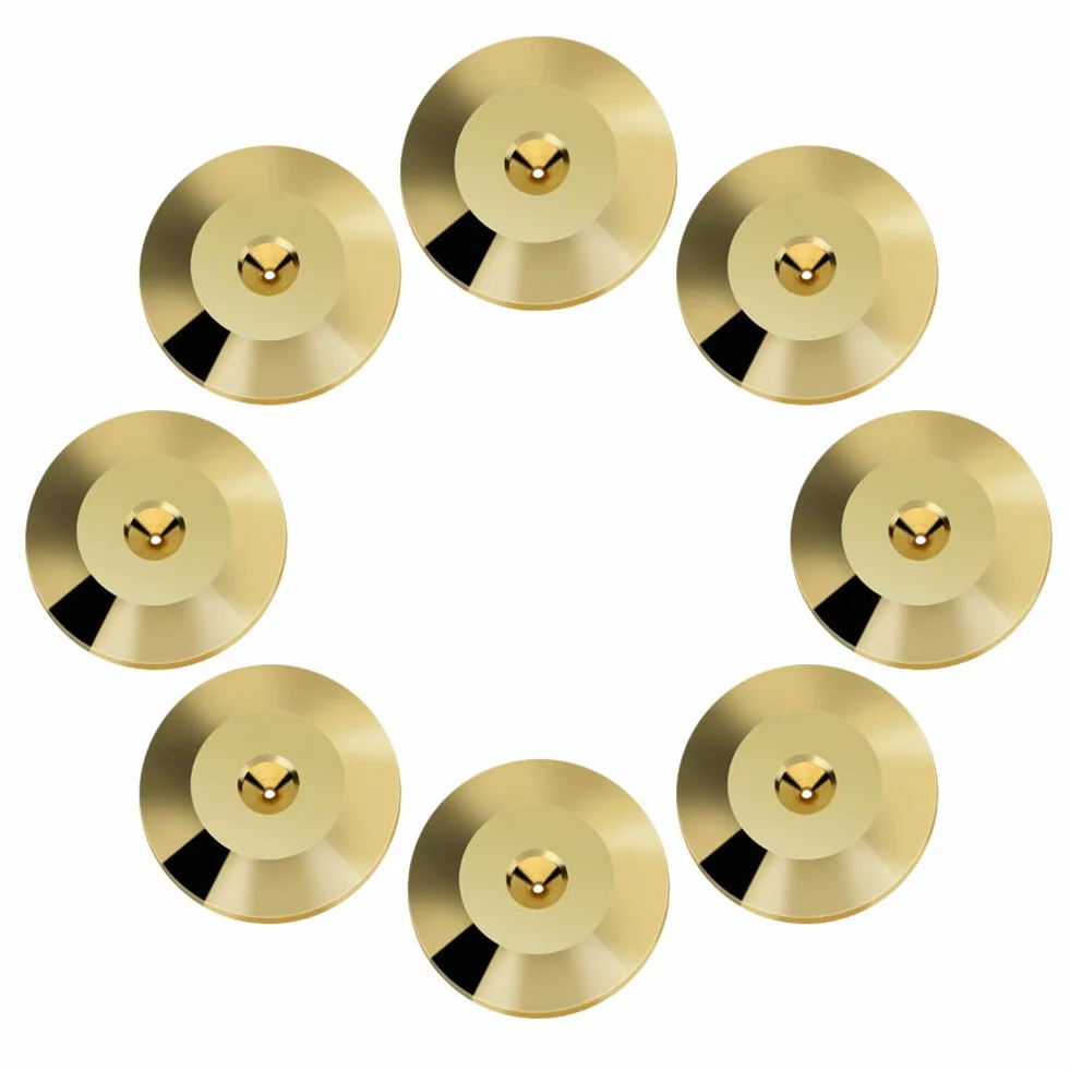 Ejoyous Nakładki na Nóżki Głośnika, 8 szt. 25 Mm X 4 Mm Uniwersalna Miedziana Podkładka Przeciwwstrząsowa do Głośnika, Podkładka Pod Stopy Izolujące Dźwięk, Mata Podłogowa, do (Złoty)
