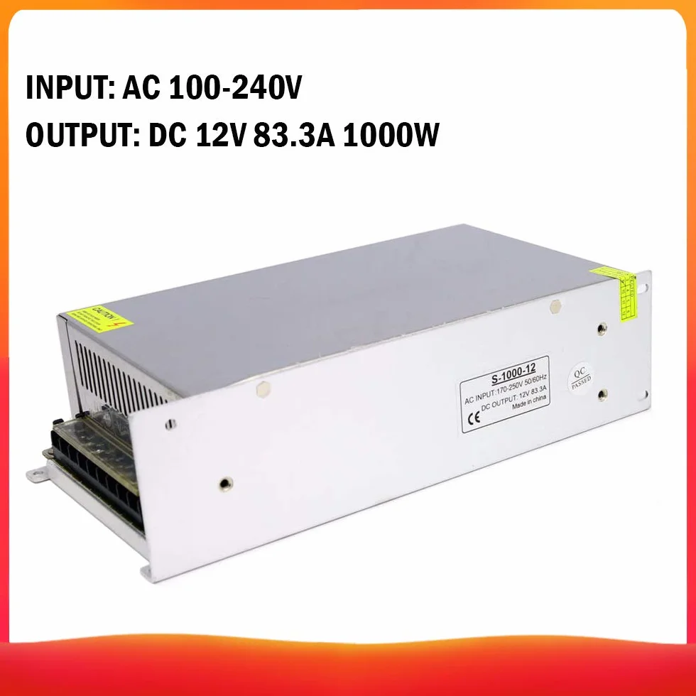 Fafeicy Paski LED Aluminiowe Przełączanie Opieki Bezpieczeństwo Krótkie Obliczenia Ochrona Przeciążenia dla Przemysłowych urządzeń Elektrycznych Silver DC 12V 180 W dla, Produkty Cyfrowe (DC 12V