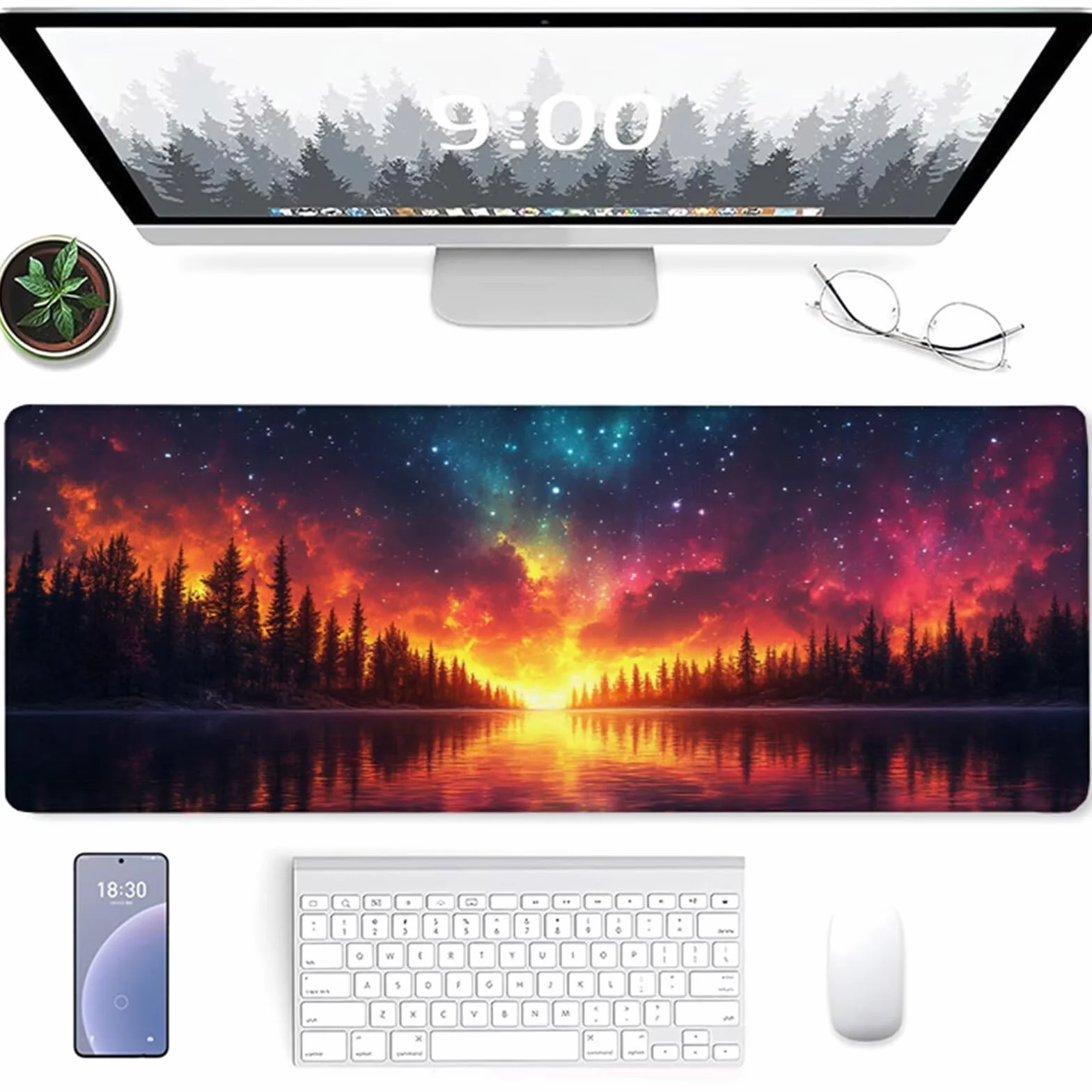 Podkładka pod mysz XXL gwiaździste niebo, podkładka pod mysz 1200 x 600 x 3 mm, podkładka pod mysz dla graczy ze szwami na krawędziach, pod ręką biurko dla graczy, akcesoria do gier, duża podkładka do