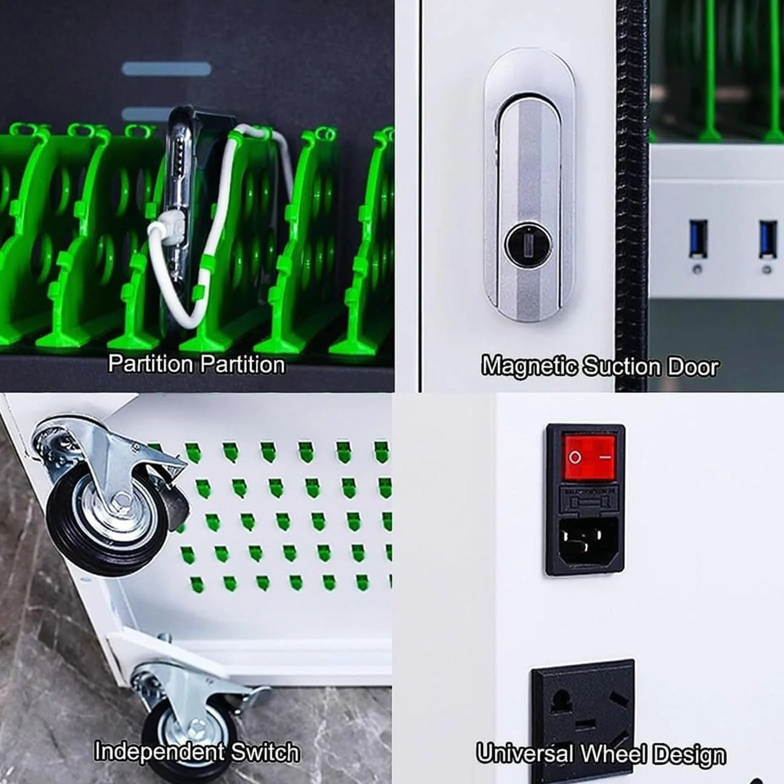 Szafka do przechowywania telefonu komórkowego, stacja ładująca USB do telefonu komórkowego i tabletów, 20-portowa szafka do ładowania telefonu komórkowego, 20 gniazd