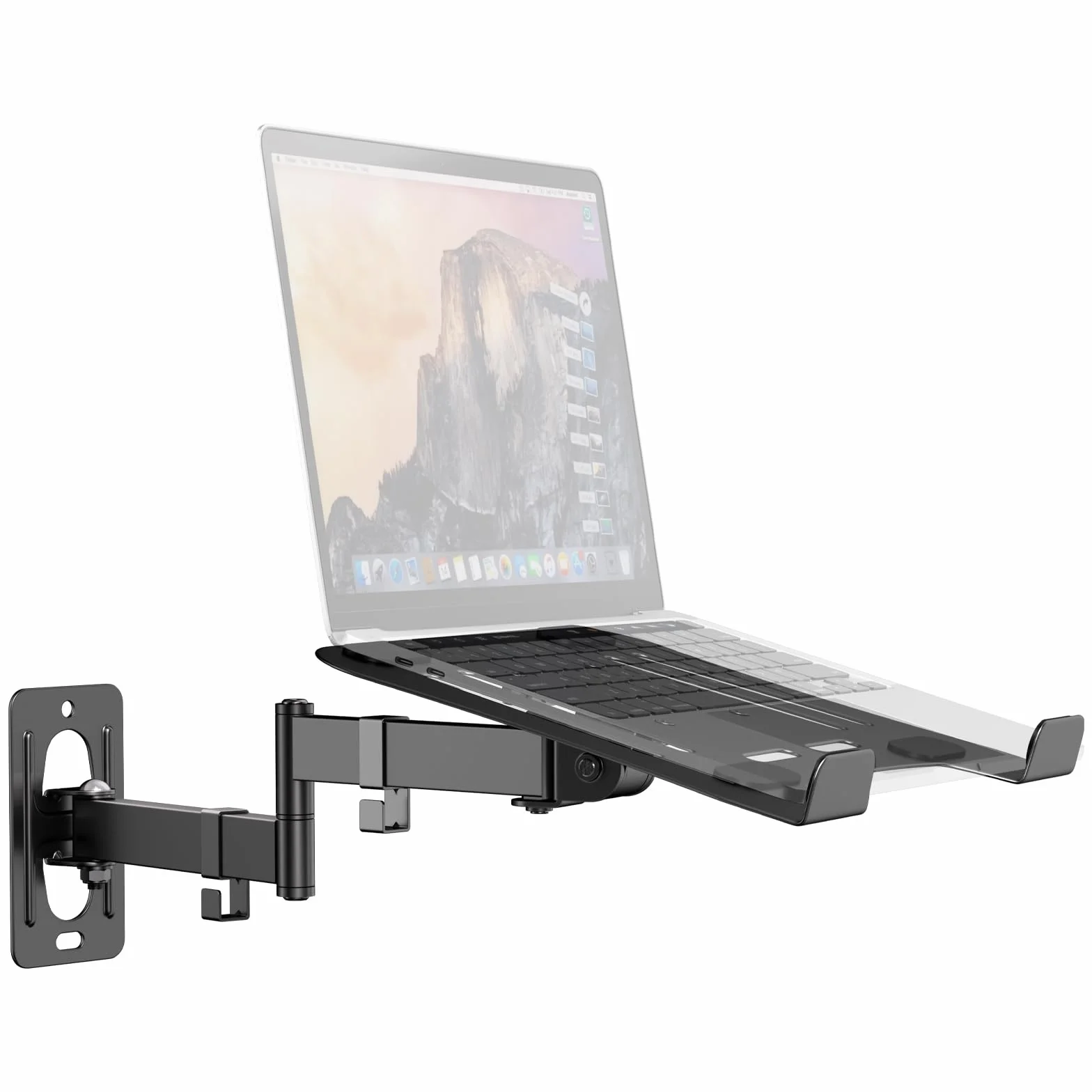 Uchwyt ścienny do laptopa i tabletu do 5 kg, metalowy uchwyt 300 x 250 mm, kompatybilny z laptopami 12-17" i tabletami 10-13", VESA 75/100 mm, do domowego biura i kuchni