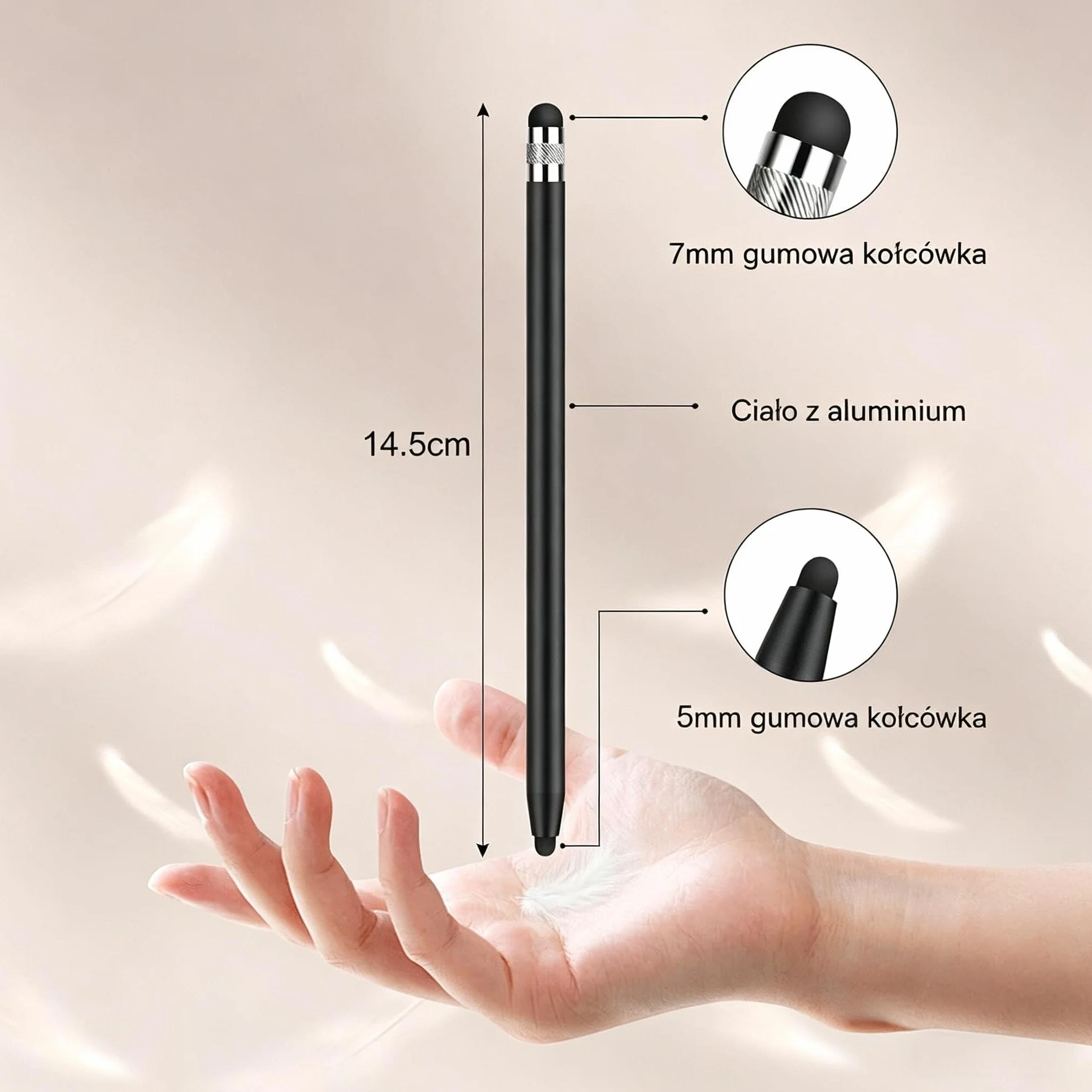 MEKO rysik do iPad, tabletów rysiki do telefonu słuchawka, 2 sztuki, gumowy prysznicowy o tabletu iPhone smartfona ipada Pro Mini, Samsung,Switch,Huawei, Xiaomi, Surface itd, czarny różowe złoto