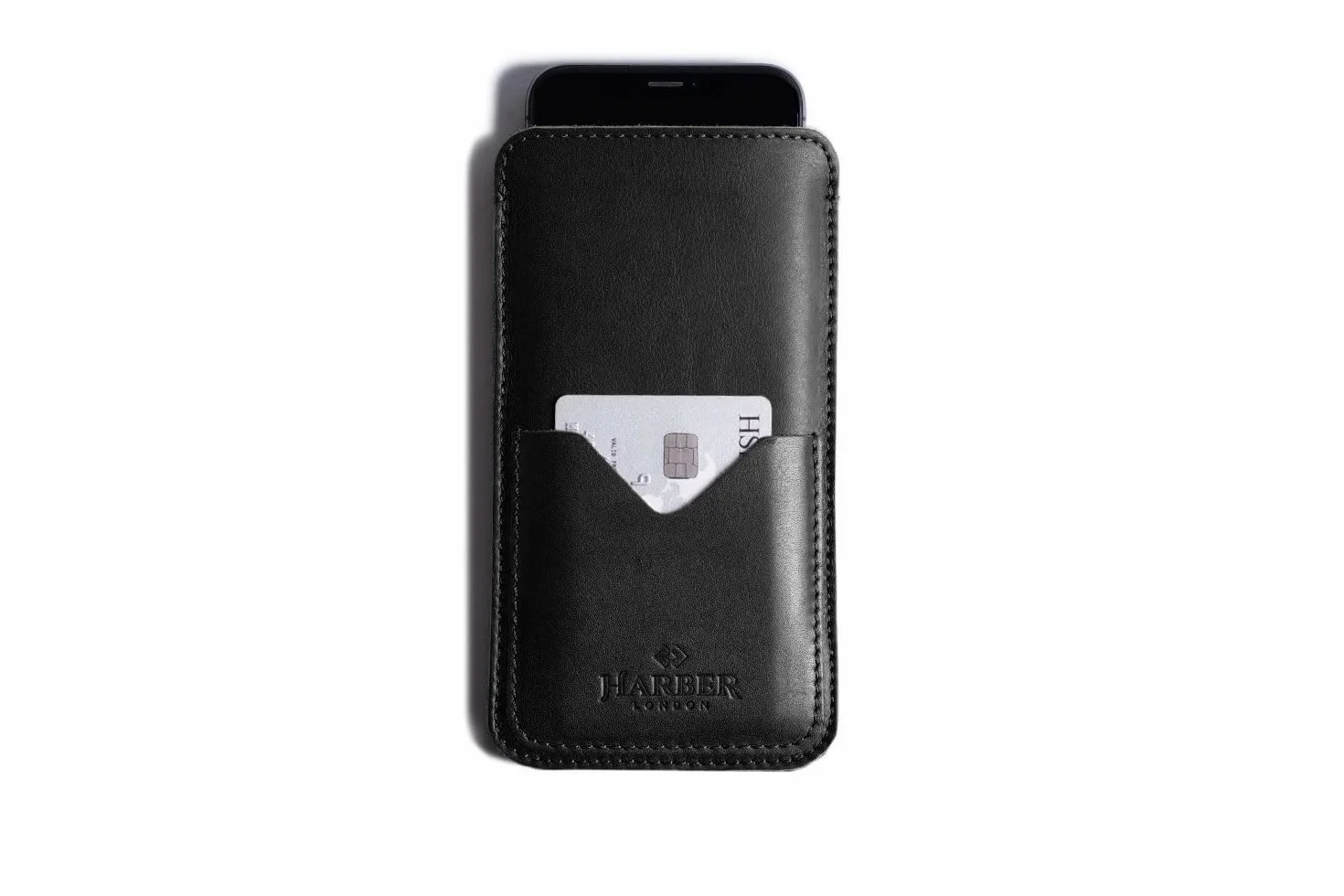 Harber London Cienkie skórzane etui na smartfona (iPhone SE (2020), czarne)