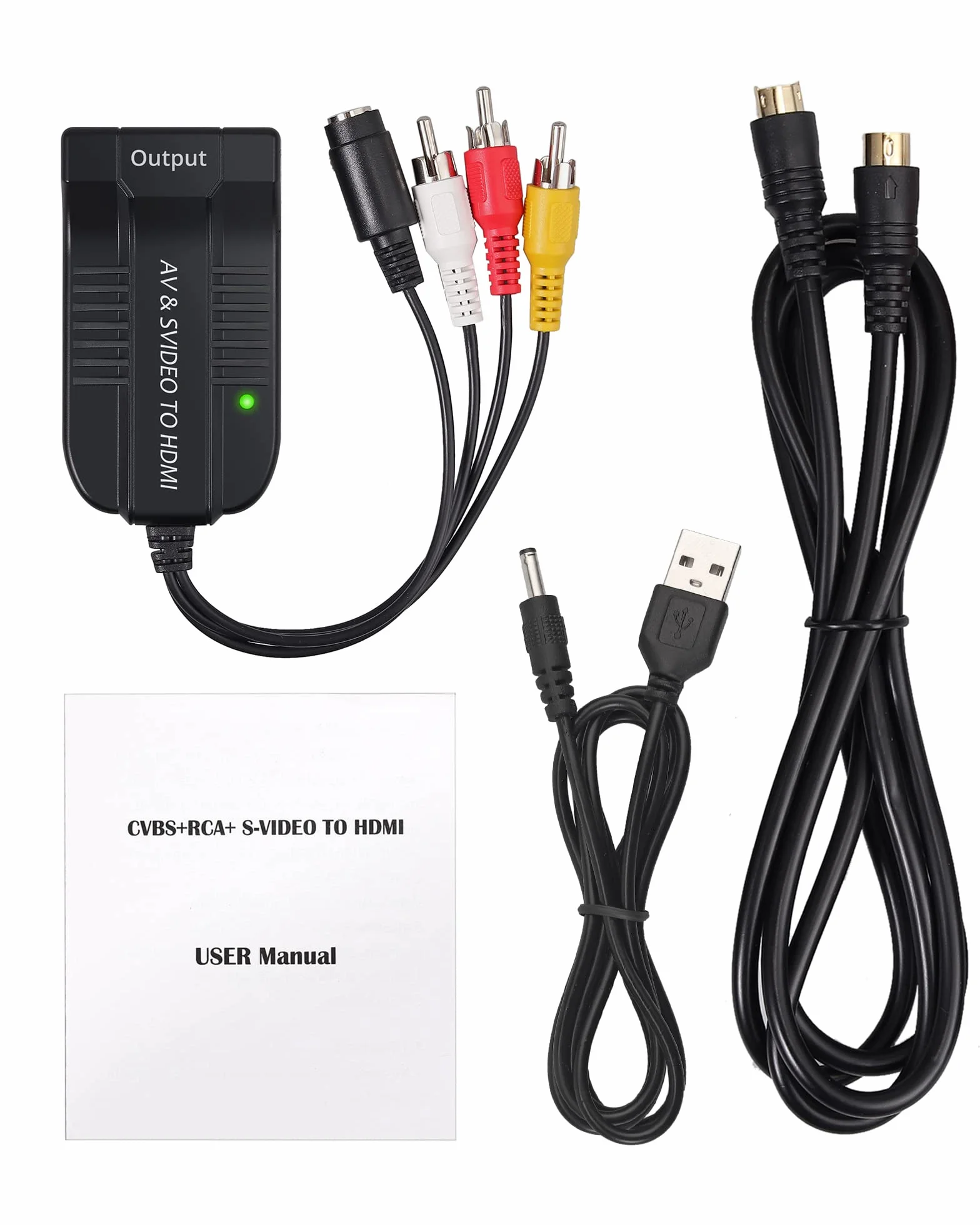 AV CVBS S-Video na HDMI Konwerter kompozytowy 3RCA na HDMI Obsługa 1080P z kablem Micro do HDTV DVD