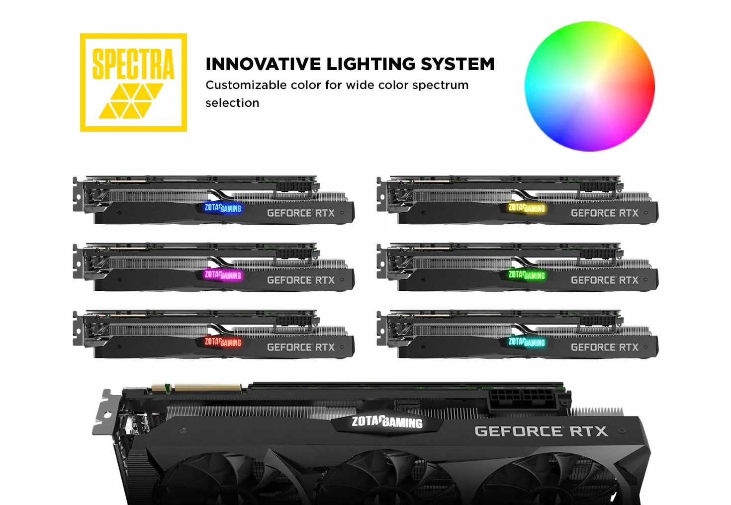 ZOTAC GAMING GeForce RTX 2080 Ti potrójny wentylator 11 GB GDDR6 352-bit SPECTRA RGB LED metalowa karta graficzna z tyłu - ZT-T20810F-10P