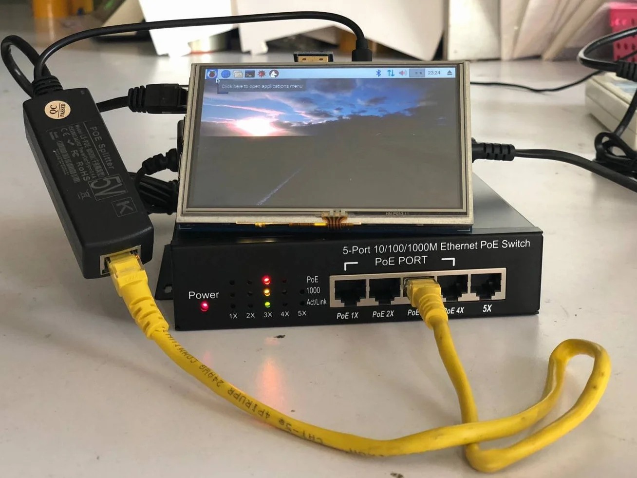 Gigabit Ethernet Active PoE Splitter 5 V Micro USB do Raspberry Pi B B+ 2 3