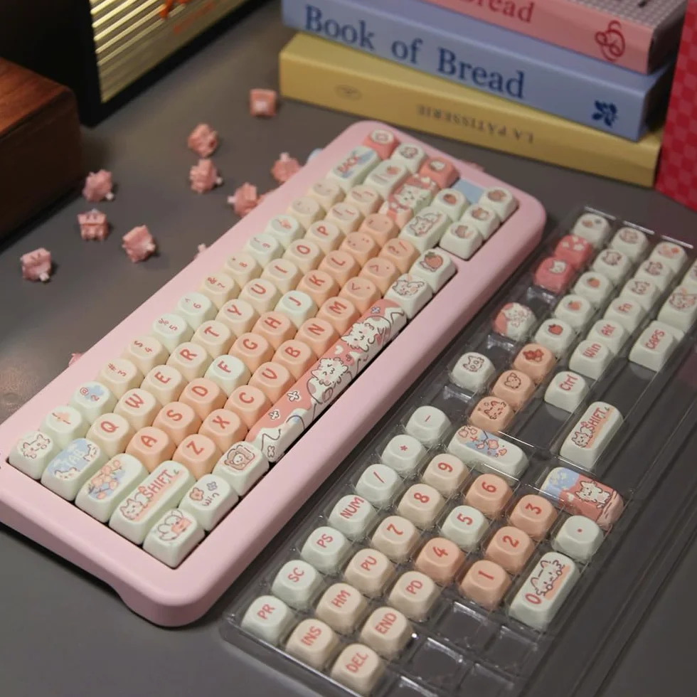 Keycaps PBT Keycap Set Sublimowane fioletowe nakładki na klawisze z królika do mechanicznej klawiatury do gier 132 klawisze