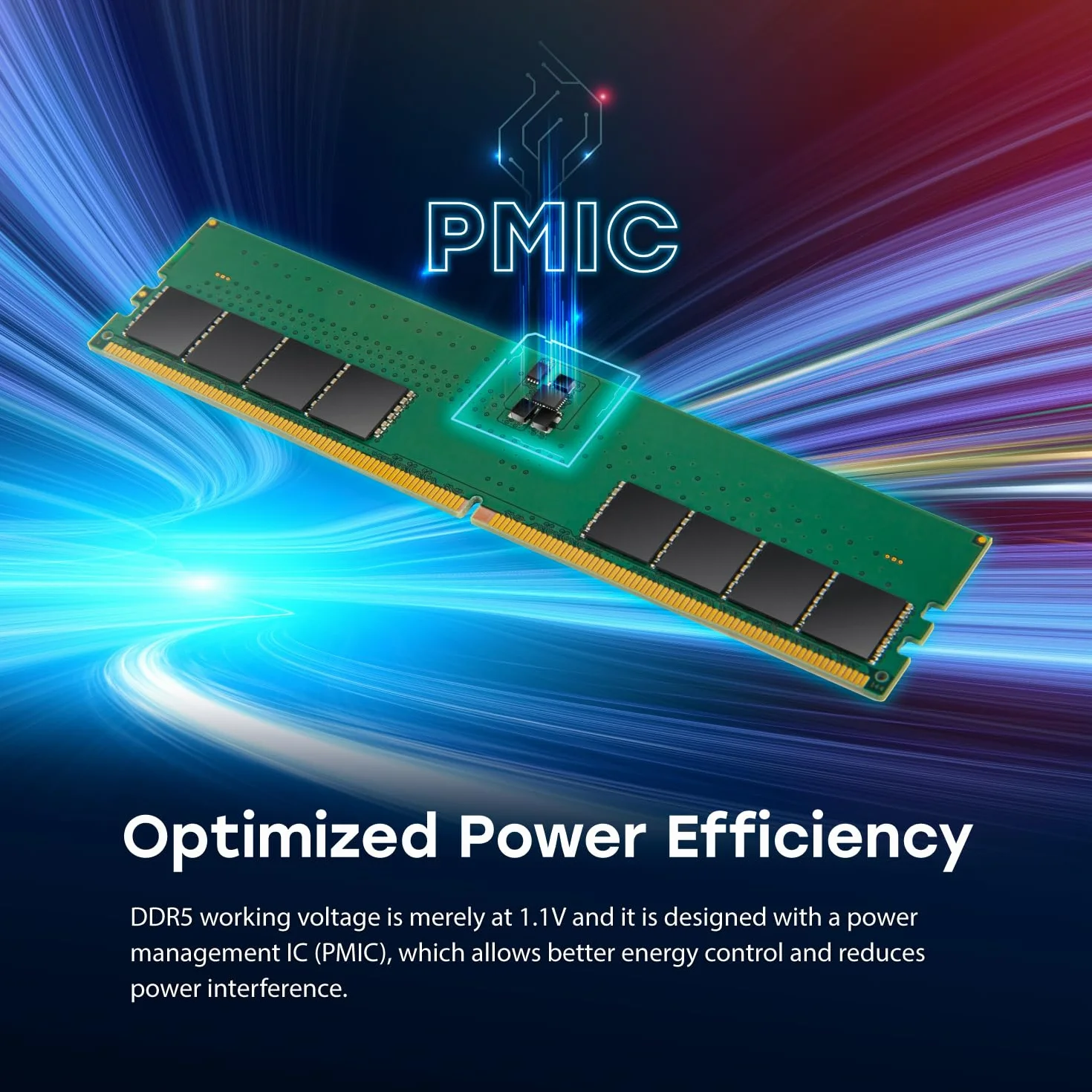 Transcend Moduł pamięci JetRam JM5600ASE DDR5 48 GB - 5600 MT/s, niskie napięcie 1,1 V, do stacji roboczych o wysokiej wydajności/gier -JM5600ASE-48G