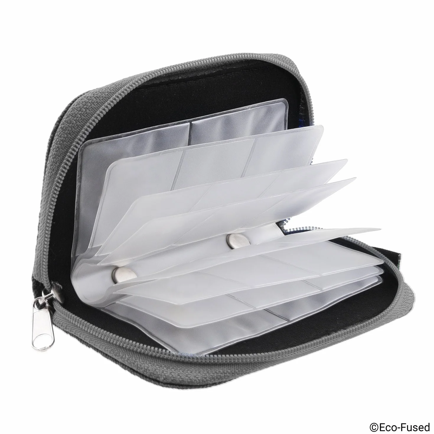 Eco-Fused Etui do przenoszenia kart pamięci - nadaje się do kart SDHC i SD - 8 stron i 22 przegródki - ściereczka do czyszczenia z mikrofibry w zestawie - 2 opakowania - 44 gniazda, szary i czarny