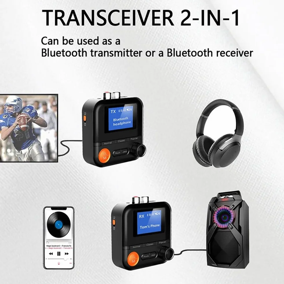 DollaTek Odbiornik Bluetooth Nadajnik Adapter Stereo Bluetooth 5.2 5 Tryb EQ z Karty TIF Wsparcie 3.5mm+2RCA dla Samochodów Domowych G?o?niki Stereo Przewodowe S?uchawki