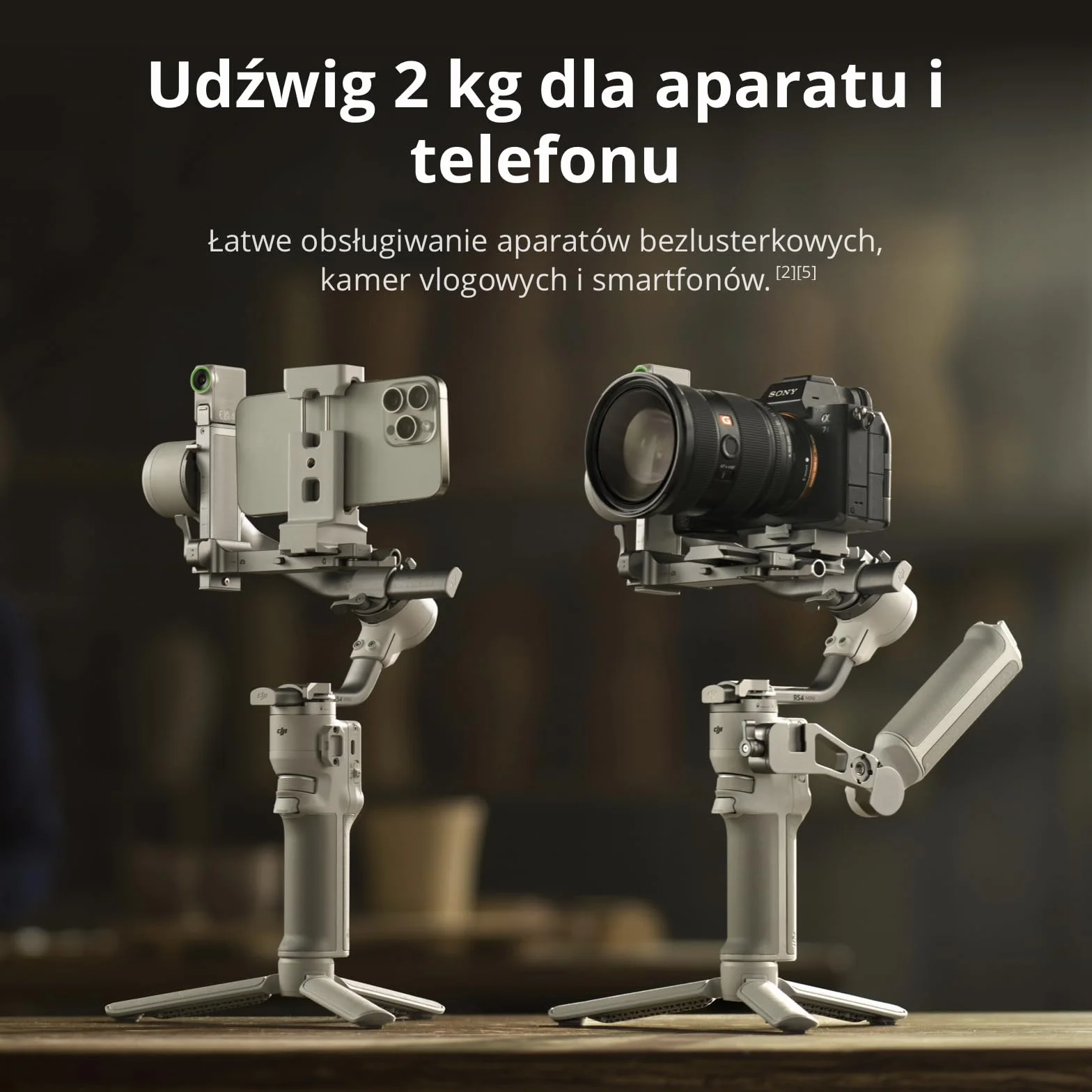 DJI RS 4 Mini, stabilizator gimbala do aparatu, Canon/Sony/Nikon/Fujifilm | wbudowane pionowe nagrywanie 3. generacji, automatyczne blokady osi 2. generacji, Ulepszone wyważanie Teflon
