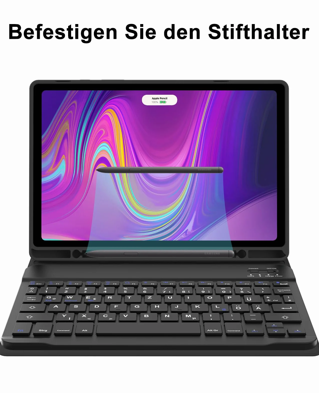 SENGBIRCH Etui na klawiaturę do Samsung Galaxy Tab A9 Plus 11" 2023 - QWERTZ niemiecka klawiatura zdejmowana Bluetooth bezprzewodowa klawiatura do Galaxy Tab A9+ 11'' 2023 (SM-X210/X216/X218), czarne