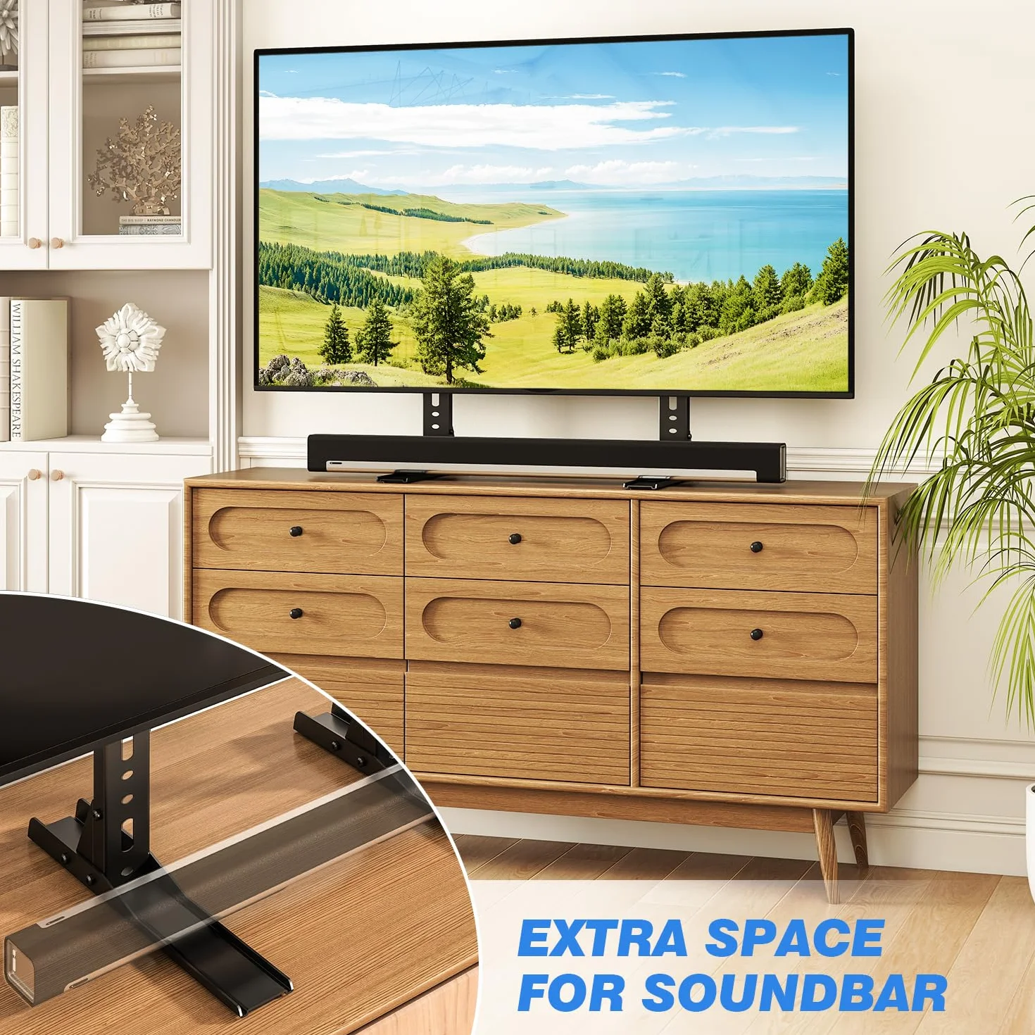 TVON Uniwersalny stojak na telewizor, zamiennik nóg do telewizora 20-75-calowych telewizorów LCD/LED/OLED, mocny stojak pod telewizor mieści do 50 kg, maks. VESA 800 x 600 mm