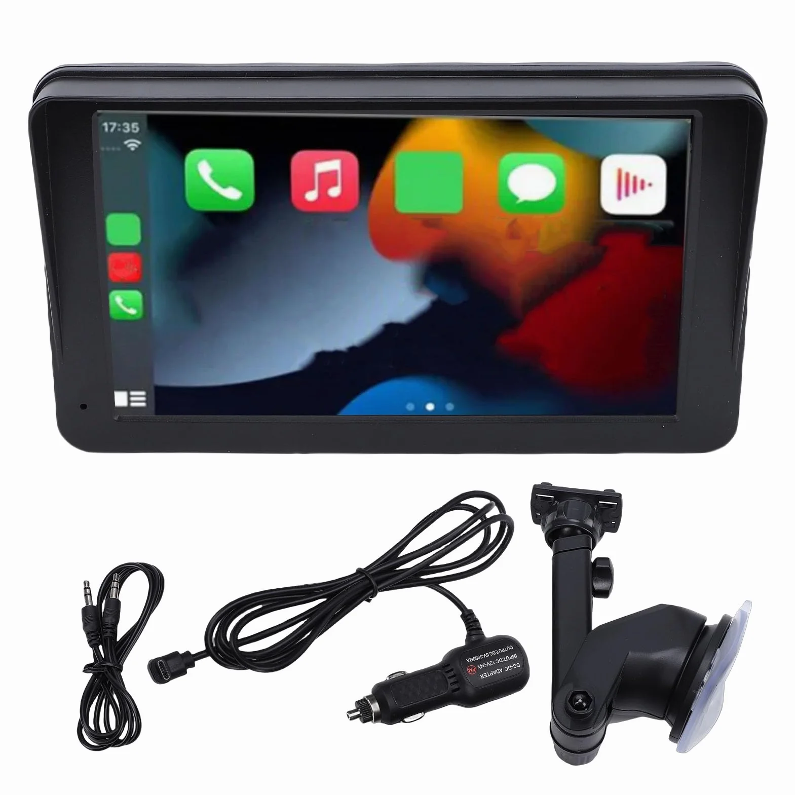 7-calowy Samochodowy Zestaw Stereo, Ekran Dotykowy HD z bezprzewodową funkcją CarPlay Auto Mirroring, 5.4, Radio FM, Wyświetlacz IPS, do Smartfonów i Rozrywki Samochodowej