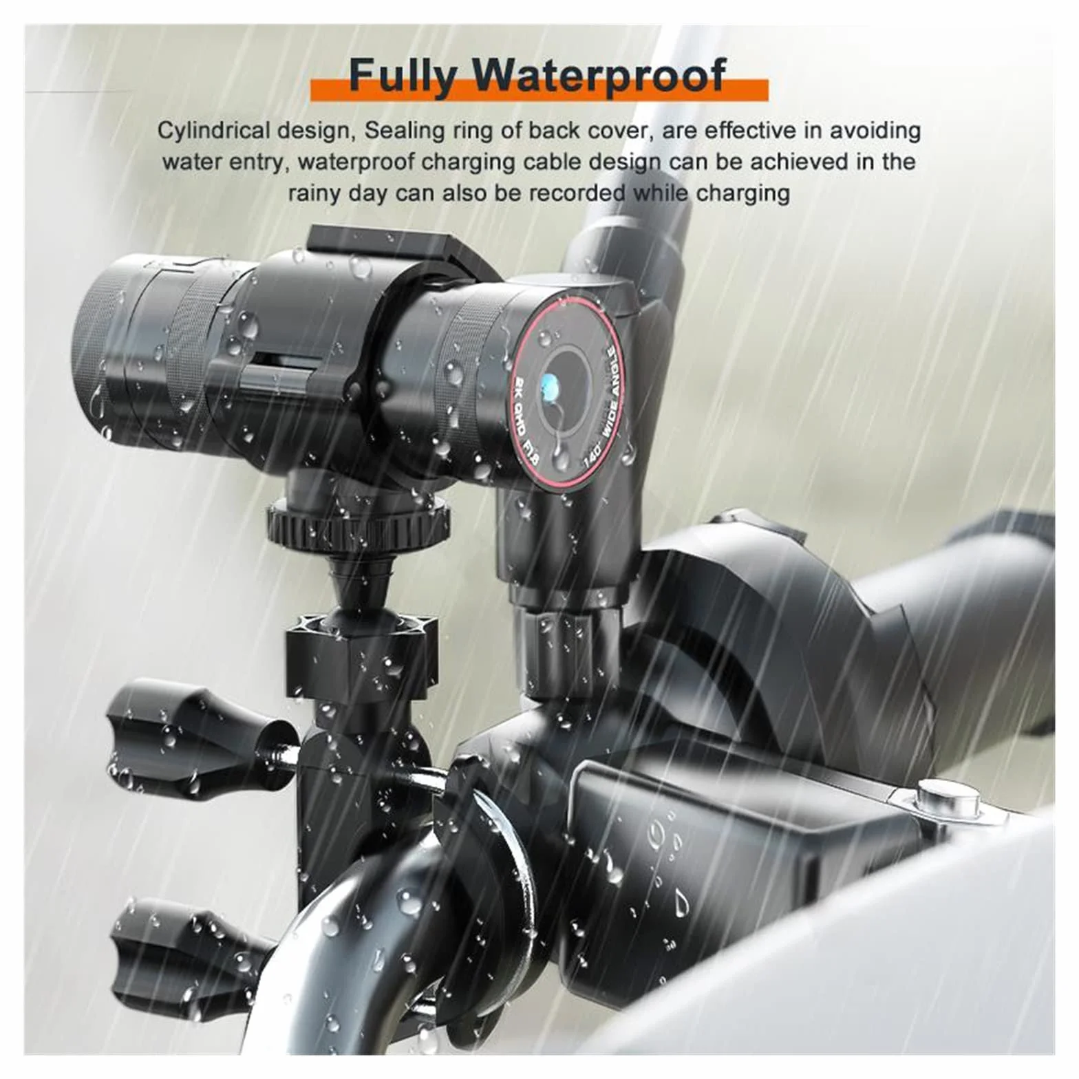 Kamera sportowa ze stabilizacją obrazu, Kamera akcji 2K HD rower na zewnątrz kask motocyklowy kamera Sport DV wideorejestrator DVR kamera na deskę rozdzielczą do roweru samochodowego Wysoka liczba kla