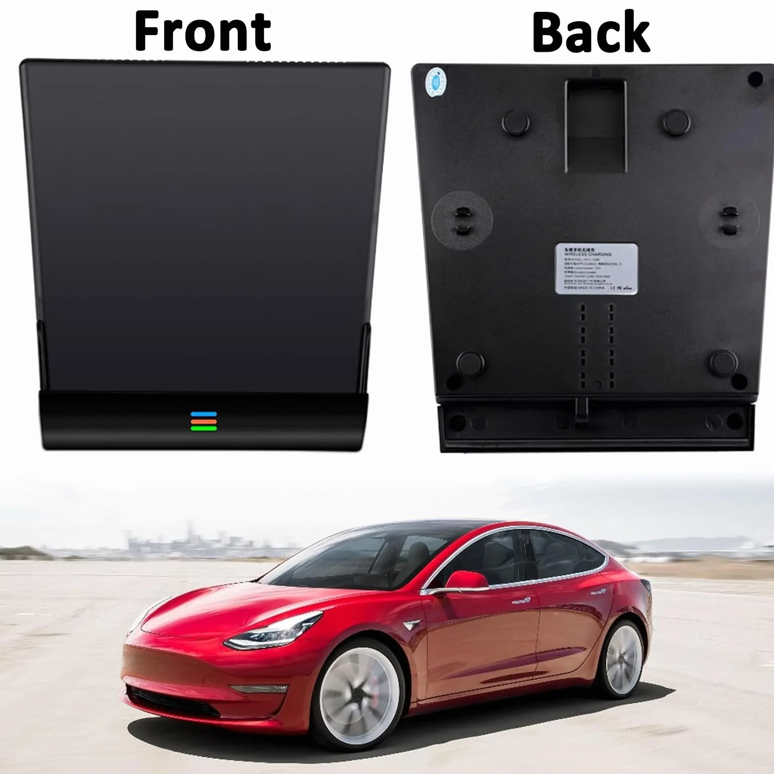Samochodowa Bezprzewodowa ładowarka dla Tesla Model 3 2019 2020,Indukcyjna ładowarka Bezprzewodowa,15W Szybki Bezprzewodowy Stojak ładowania Qi-certyfikowany,Konsole Centralne Akcesoria