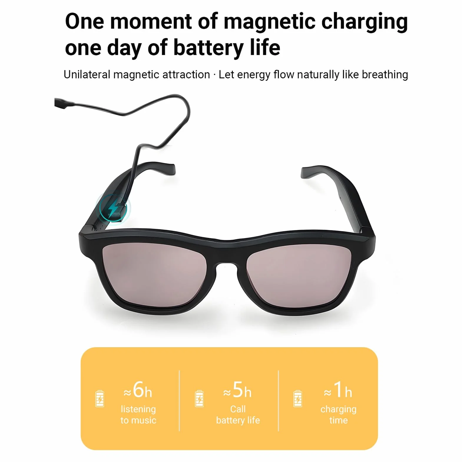 Haofy Inteligentne Okulary AI, Okulary Przeciwsłoneczne do Tłumaczenia w Czasie Rzeczywistym ze stopniowaną niebieską soczewką zmieniającą Kolor do Nauczania w Podróży i spotkań