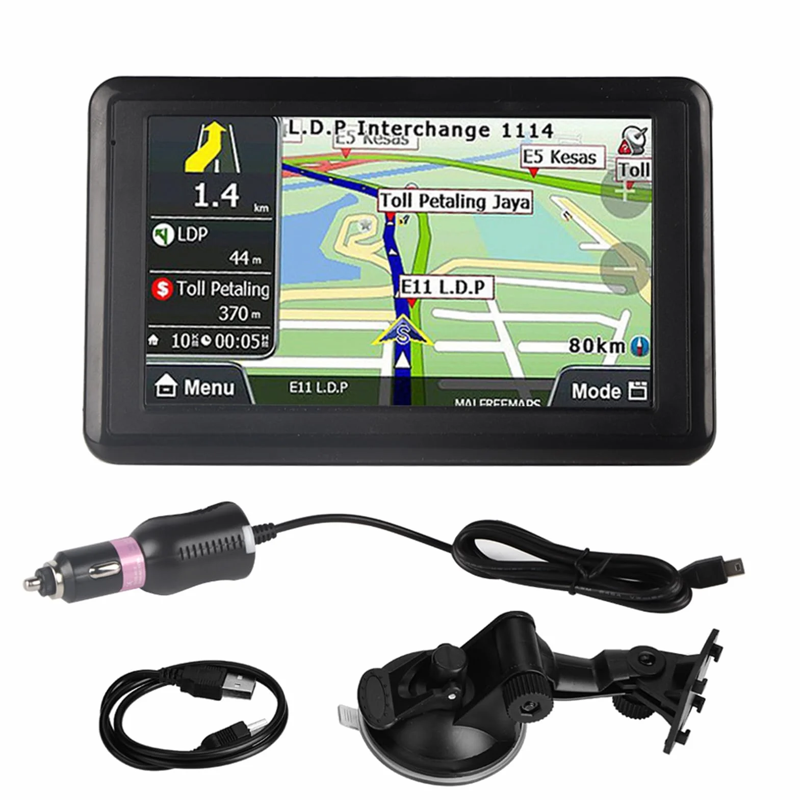 Ejoyous Urządzenia Nawigacyjne dla Samochodu, System Nawigacji GPS Universal 5 -calowy Ekran Dotykowy dla Ciężarówki Samochodowej 256 MB 8GB MP3 FM Europejska Karta 1