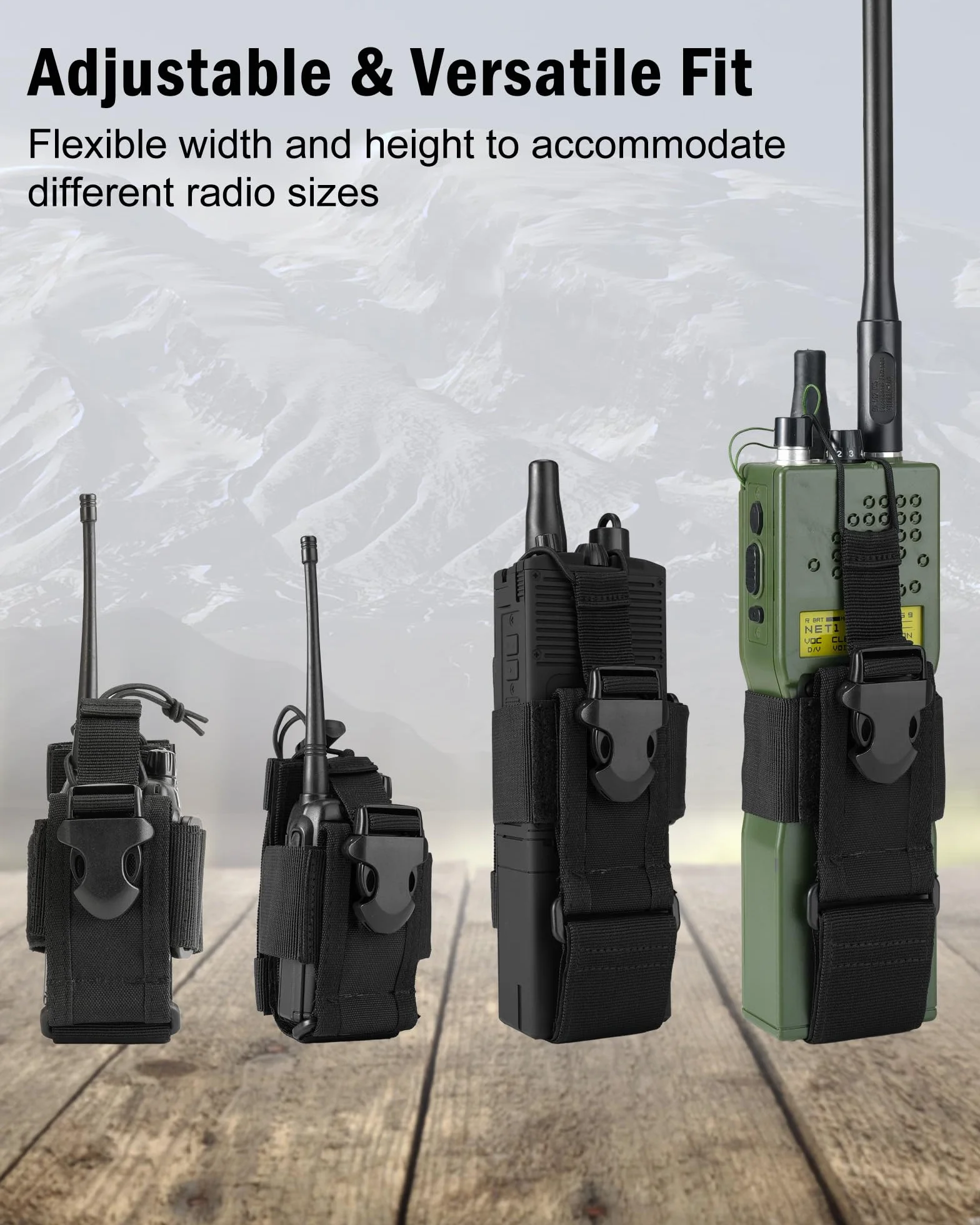 VIPERADE Walkie Talkie Torba na radio Nylonowa kabura na interkom Wielofunkcyjne regulowane miejsce do przechowywania Solidna dwukierunkowa torba na radio