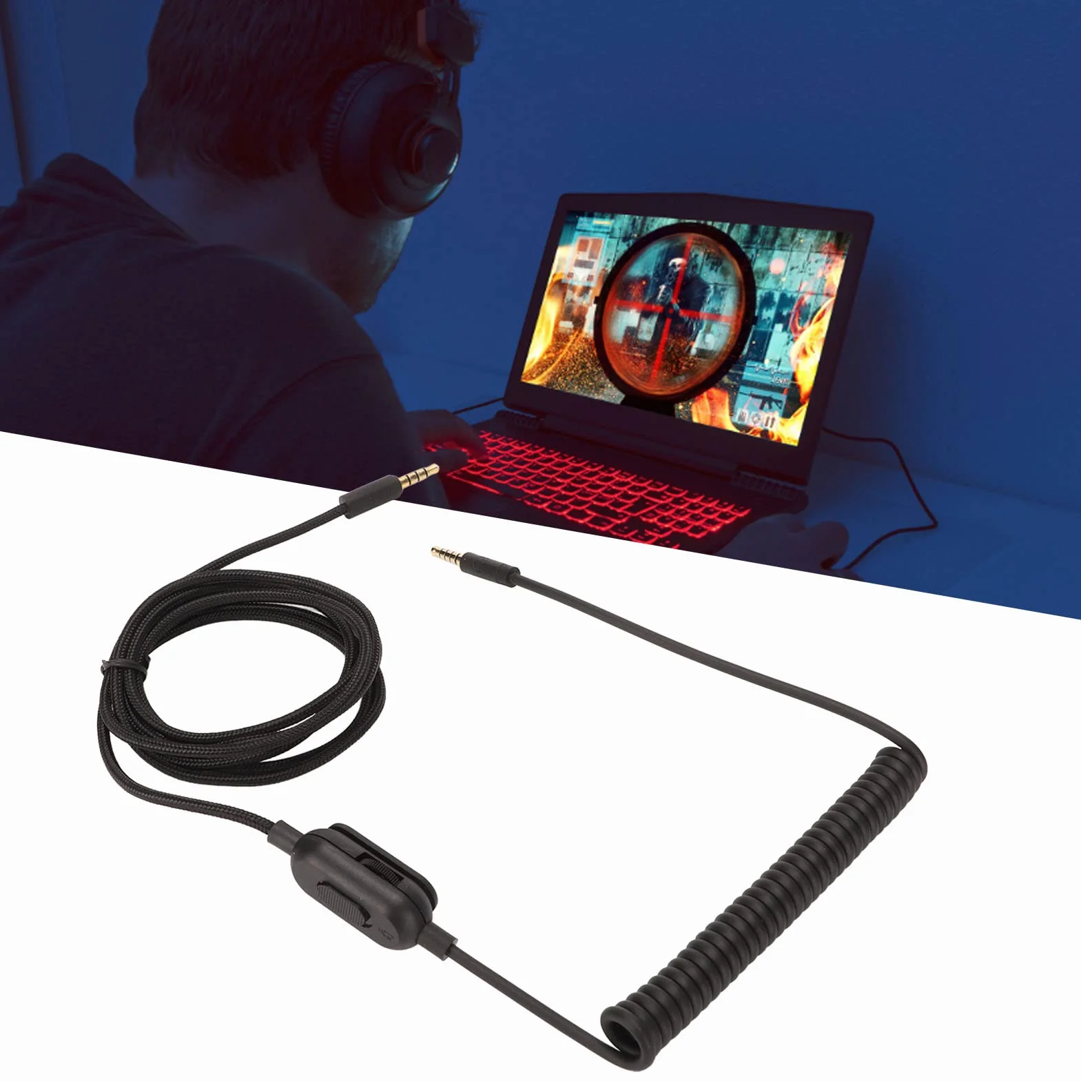 Zapasowy Kabel do Słuchawek G433 G233 G Pro G Pro X, 3,5 Mm Męski na 3,5 Mm Męski Spiralny Kabel Dźwiękowy, na , na One, PC, Laptop, na Androida