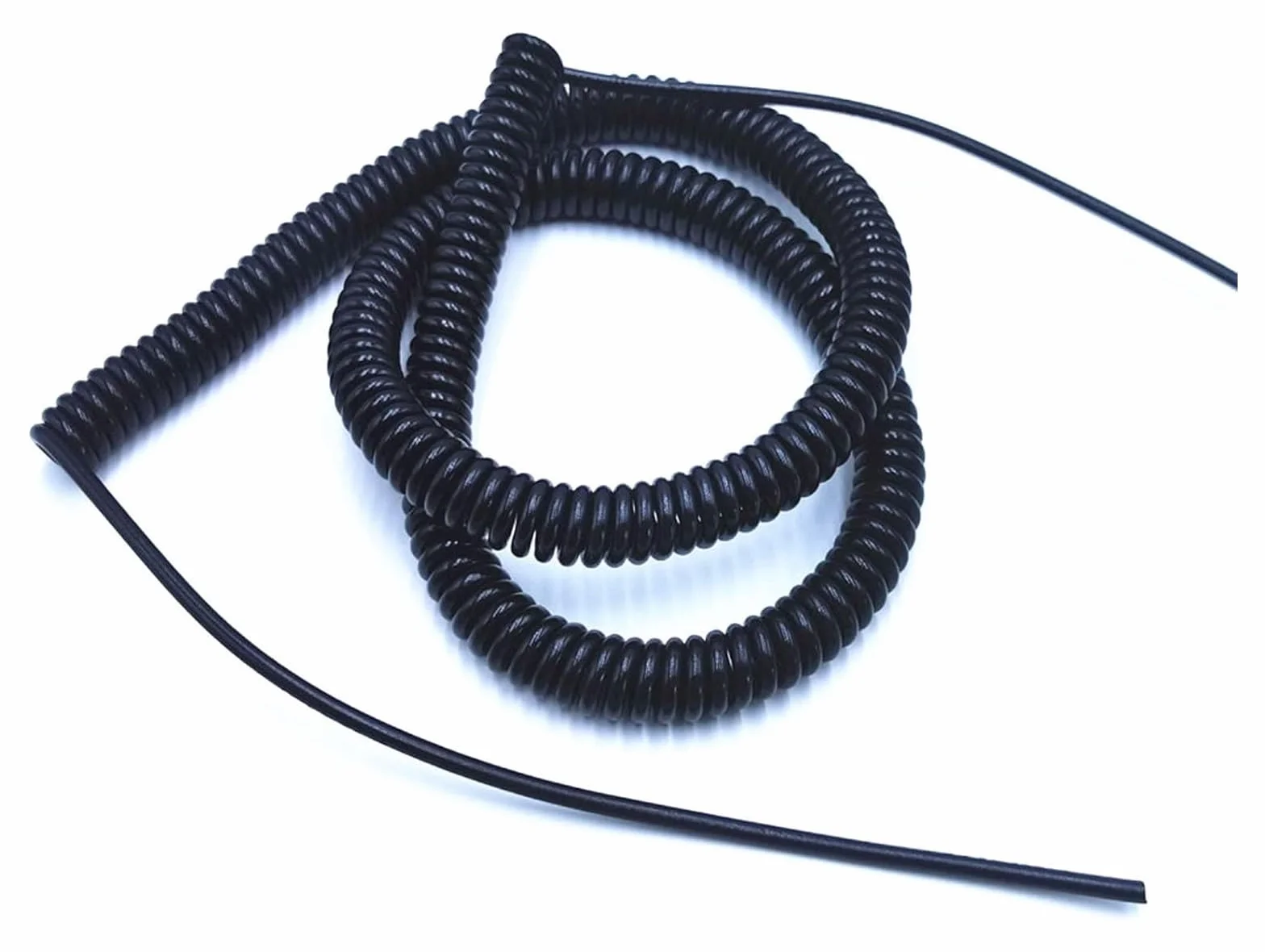 Kabel sprężynowy, Przewód sprężynowy 3-żyłowy, spiralny przewód elektryczny, czarny przewód zasilający, rozciągliwy przewód, 0,5 kwadratu 2,5 m 5 m 7,5 m,