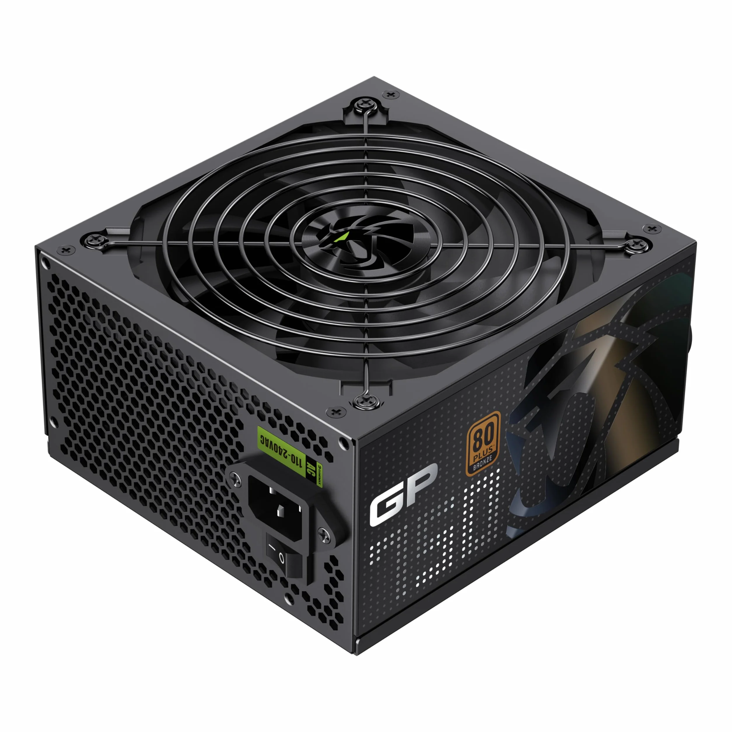 GAMEMAX GP 750B Zasilacz PC 750W, niemodularny, 80 Plus Bronze, DC-to-DC, wentylator HDB 140 mm, płaskie czarne kable, 9 zabezpieczeń, 5 lat gwarancji, czarny.