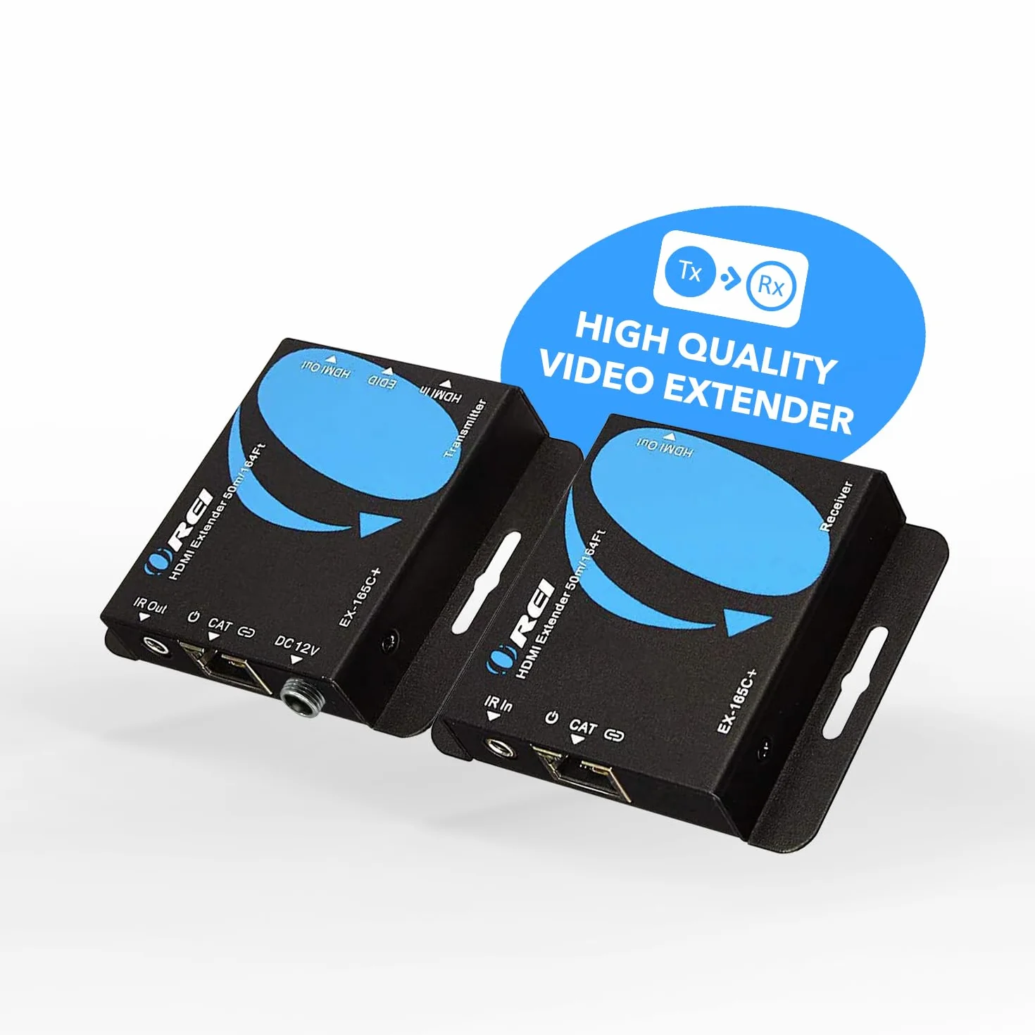 OREI Przedłużacz HDMI przez Ethernet przez CAT5/CAT6, z podczerwienią do 164 stóp - wyjście pętli - Full 1080P przy 60 Hz Pover Over Cable Dystrybucja sygnału Full HD