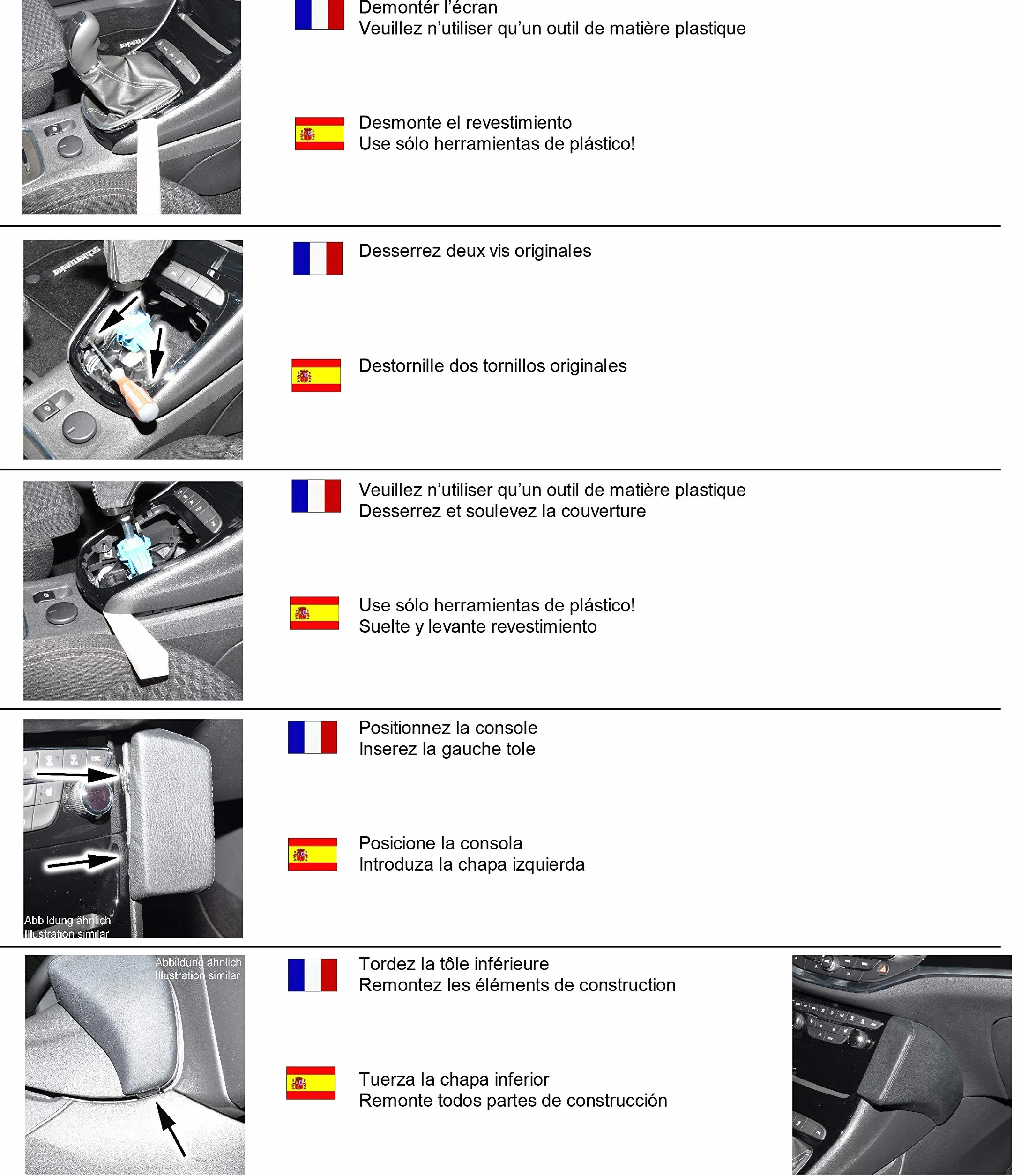 KUDA 2520 uchwyt z prawdziwej skóry czarny do Opel Astra K od 2015 - (duże mocowanie)