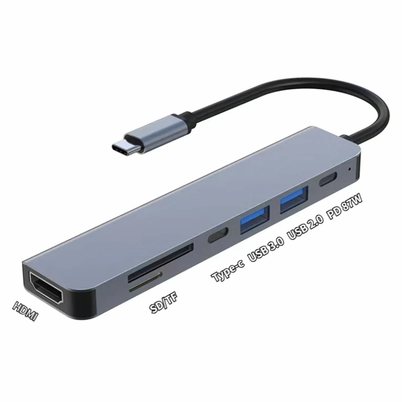 Stacja dokująca USB C HUB typu C do HDMI 4K 30Hz z przyciskiem wyłączania ekranu USB 3.0 5 Gb/s HUB 87 W szybkie ładowanie (6 w 1)