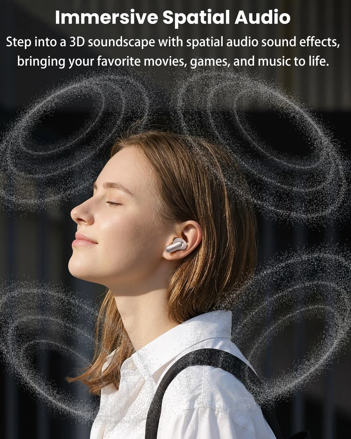 TOZO NC20 Pro 5.4 Bluetooth Słuchawki z ANC, kolorowy ekran dotykowy, 6 mikrofonów z redukcją szumów AA, LDAC Hi-Res Audio, 80 godzin odtwarzania, bezprzewodowe ładowanie EQ, regulacja typu C IPX8
