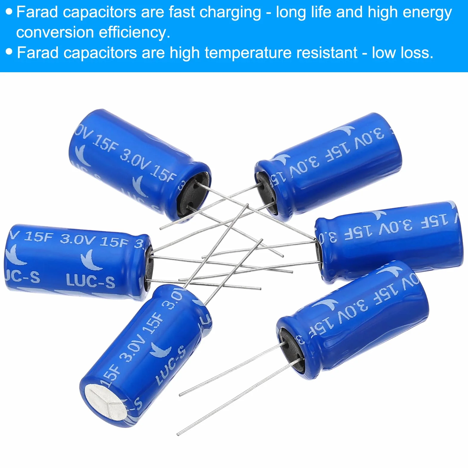 PATIKIL 6 sztuk Kondensator Super 3V 15F Kondensatory Super Aluminium 051 X 051 X 098" Typ Cewki Do Przechowywania Energii Backup Na pokładzie