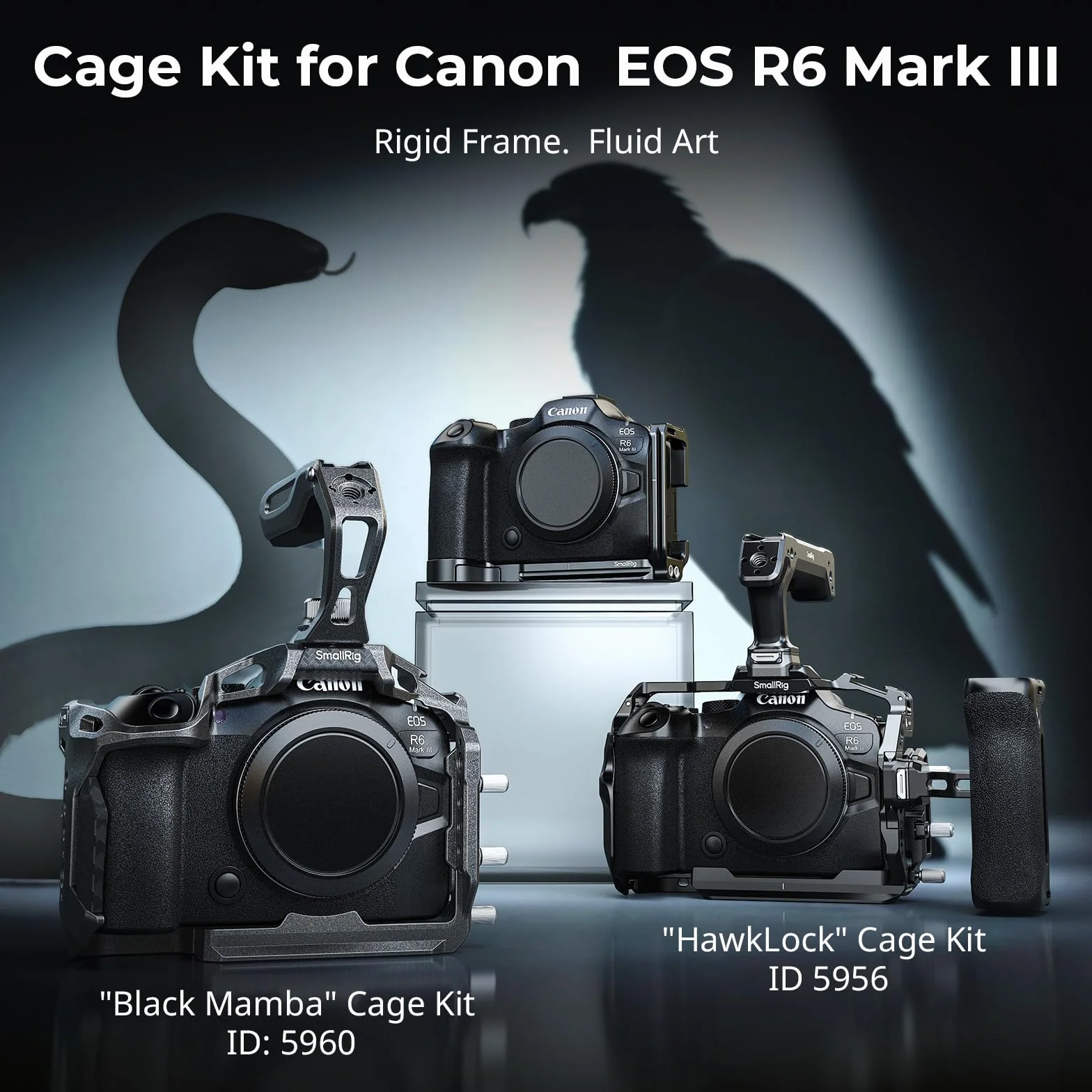 SMALLRIG Półklatka R6 Mark III do Canon R6 Mark II / R5 Mark II, płytka szybkiego montażu HawkLock do Arca, szyna NATO, blokada trzypunktowa, pasuje do DJI RS 3 / RS 3 Pro/RS 4 / RS 4 Pro - 5953
