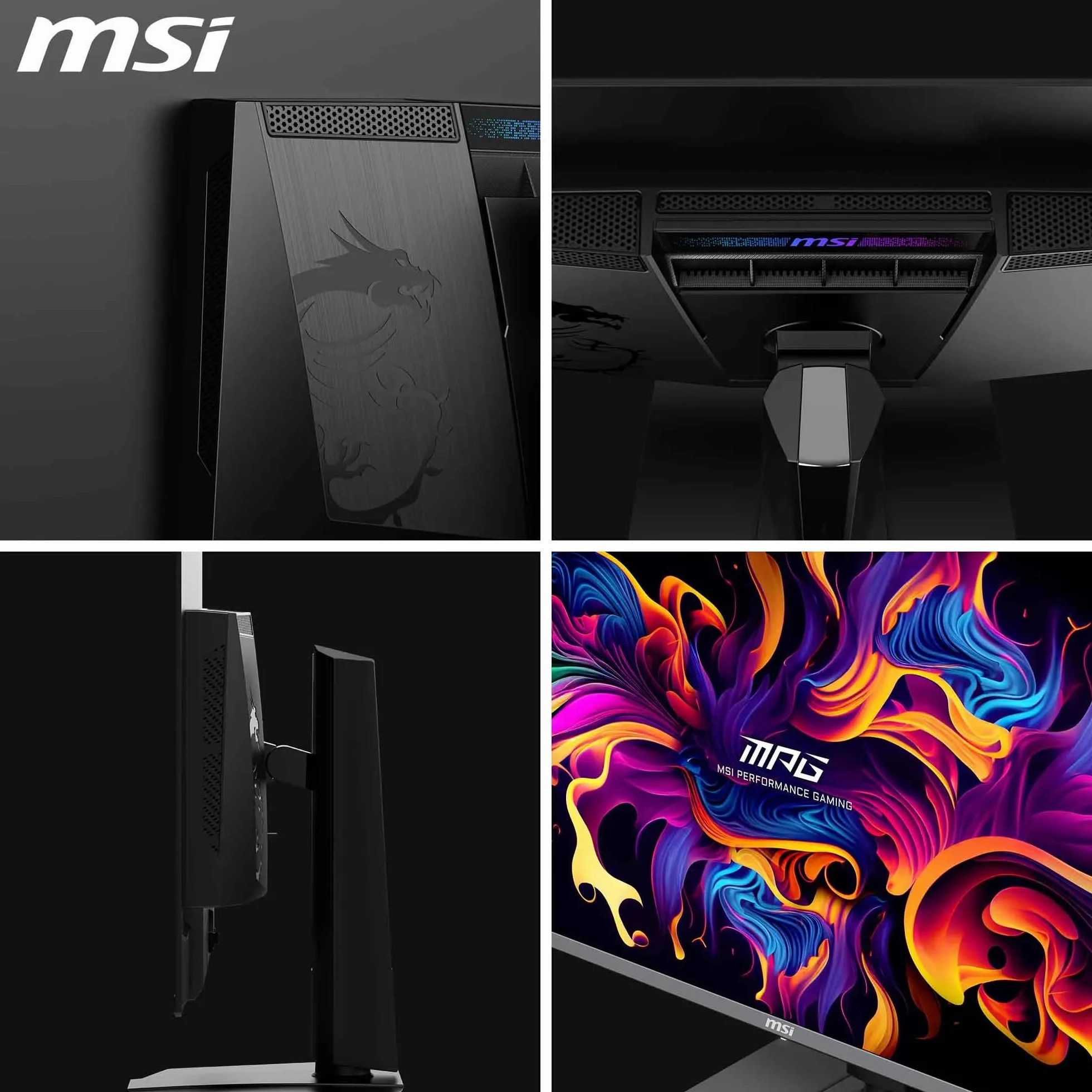 MSI, MPG 322URXDE QD-OLED, 32-calowy, 4K UHD, 3840 x 2160, monitor OLED, 240 Hz, 0,03 ms, DisplayHDR True Black 400, G-SYNC, kompatybilny z HDMI 2.1, DP 2.1a, USB C (98 W PD), regulacja wysokości