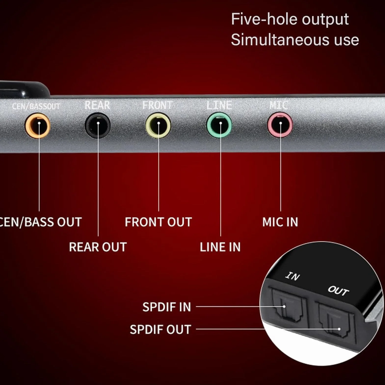 Zewnętrzna Karta Dźwięku Przestrzennego USB 5.1 z Cyfrowym Audio SPDIF do Laptopa