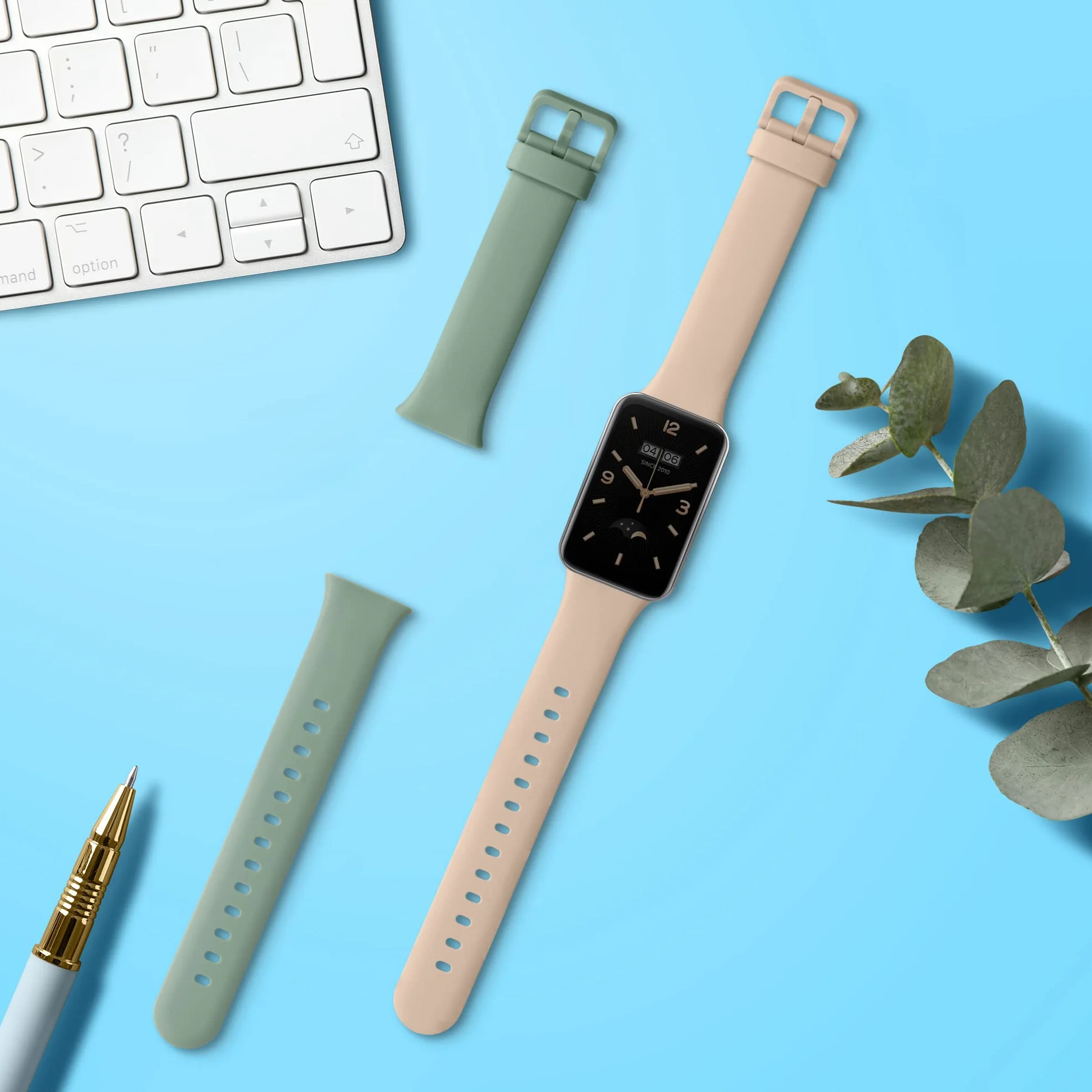 kwmobile Pasek kompatybilny z zegarkiem Xiaomi Mi Band 7 Pro, 2 x zapasowy silikonowy pasek do zegarka