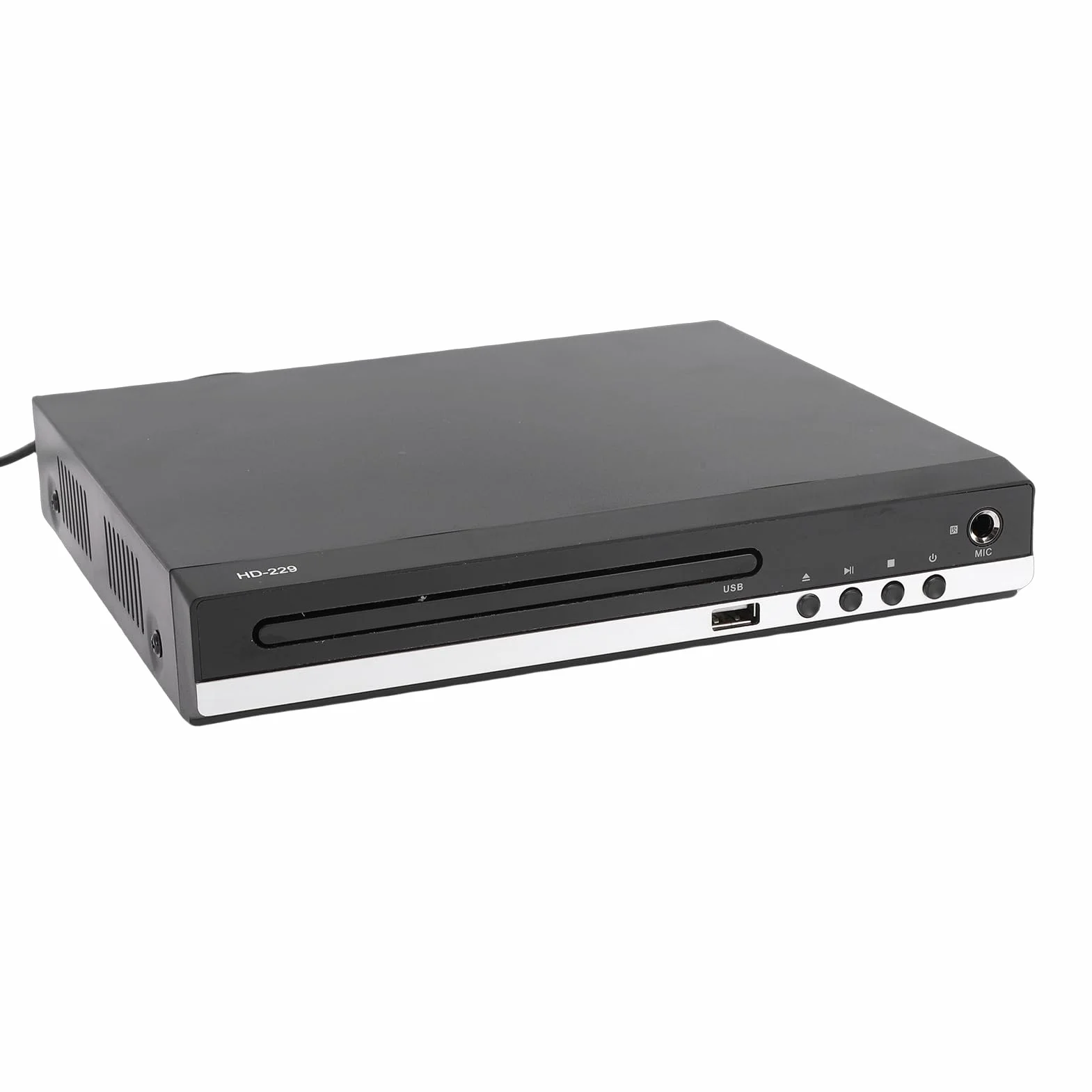 Cocoarm Odtwarzacz DVD, Odtwarzacz CD HD 1080P z Wyjściem, Odtwarzanie We Wszystkich Regionach Przez USB i Wejście Mikrofonowe 6,5 Mm, Kompaktowy Telewizor DVD z ABS dla Domowego Zestawu Stereo i