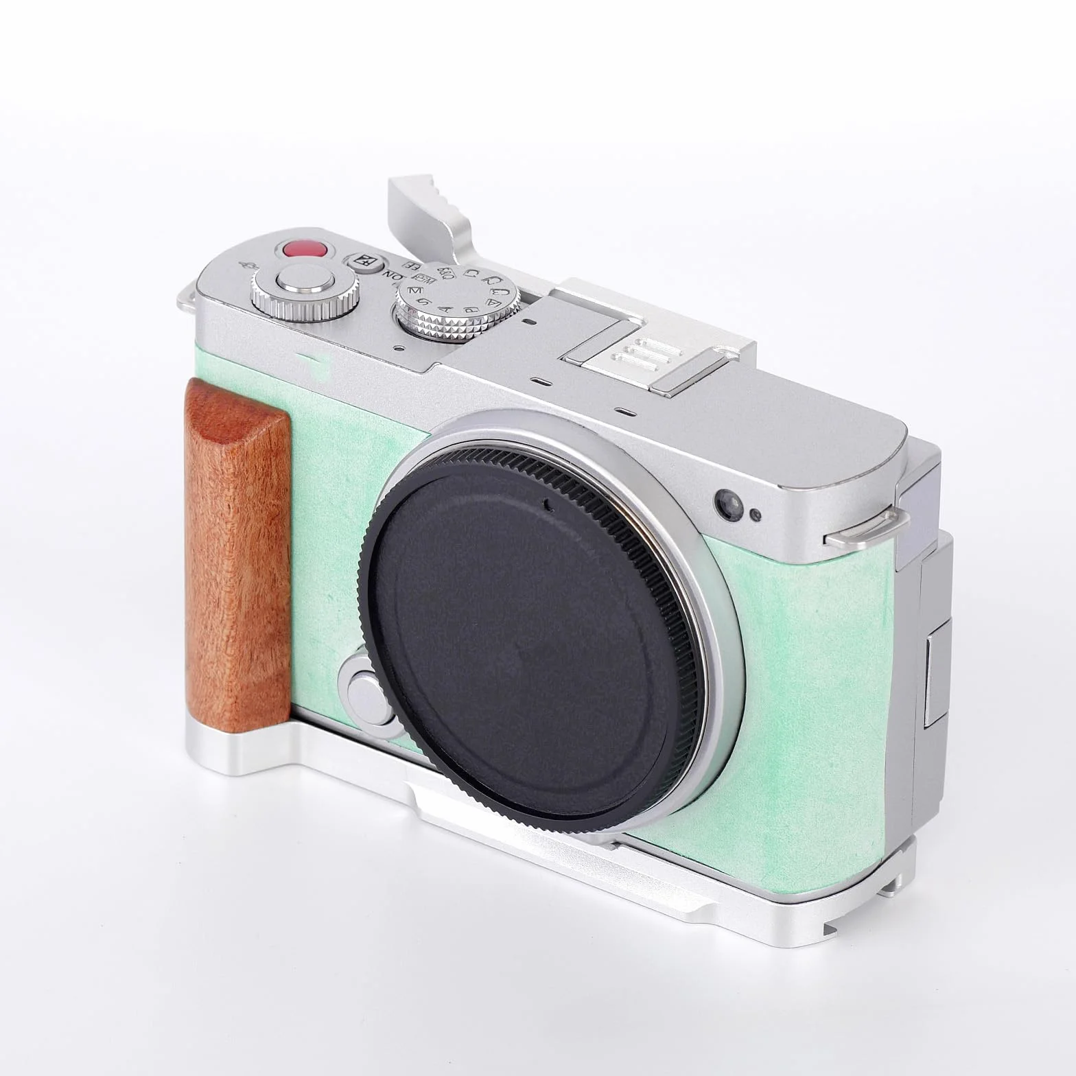 Metalowy uchwyt na kciuki do Panasonic Lumix S9, uchwyt na kciuk ze stopu aluminium z osłoną gorącej stopki, podpórka kciuka, uchwyt do akcesoriów do aparatu Lumix S9, srebrny