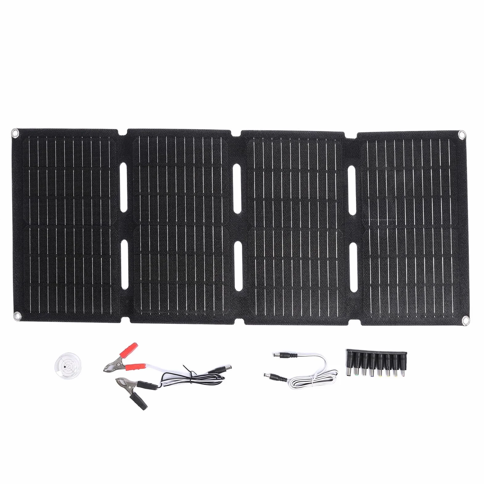 Składany Panel Słoneczny, Składana ładowarka do Panelu Słonecznego 80 W z Ogniwami Monokrystalicznymi ETFE, Podwójne Wyjście USB PD Typu C DC, Wodoodporny Przenośny Panel Słoneczny do