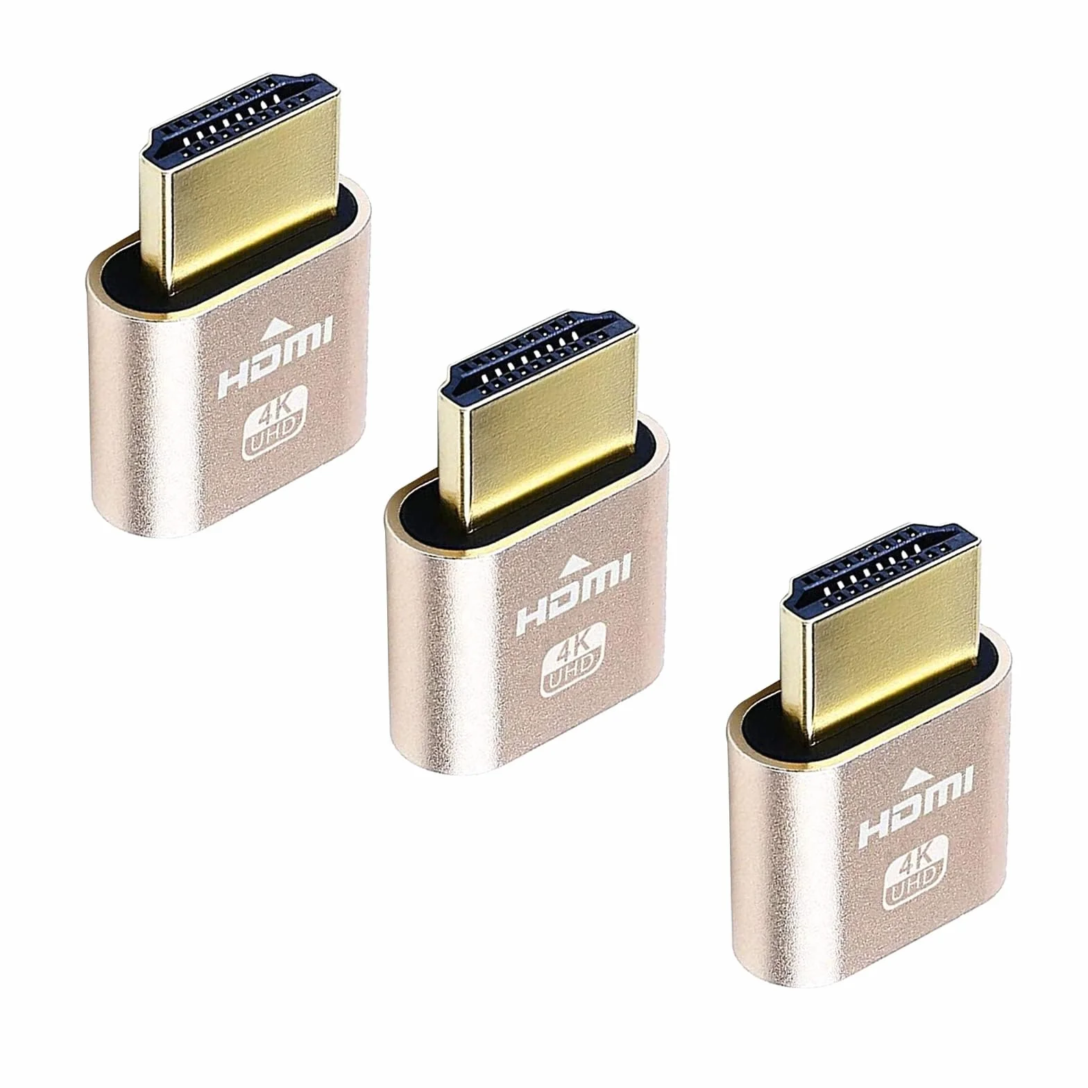 HD-MI Dummy Plug 4K Emulator wyświetlacza kompatybilny z Windows Mac OSX Linux Dummy wtyczka emulator wyświetlacza do HD-MI UHD 3840 x 2160 @ 60 Hz (3 sztuki)