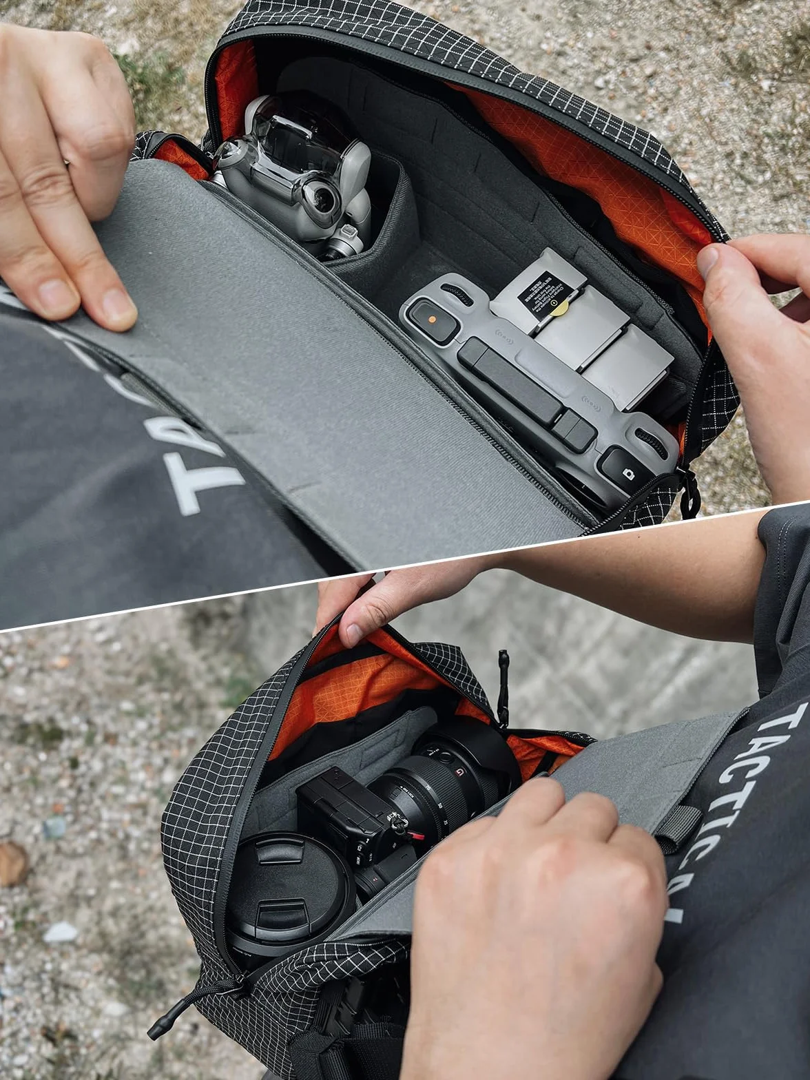 TACTICAL_GEEK TCM9 wkładka na aparat do plecaków, etui na aparat fotograficzny, odporny na uderzenia pokrowiec ochronny, modułowy organizer na sprzęt fotograficzny z klapką magnetyczną, składany rzep