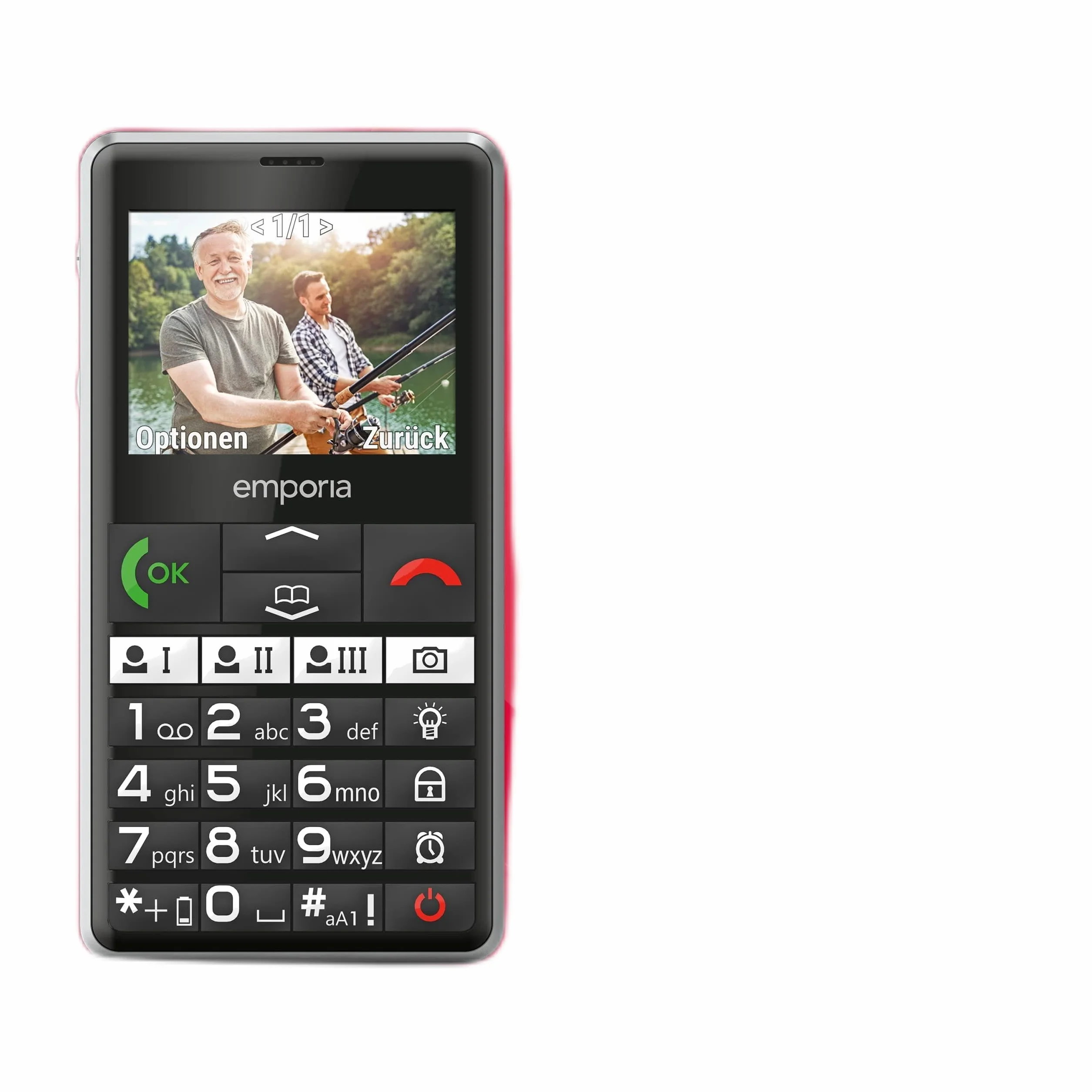 emporia PURE-LTE, telefon komórkowy dla seniorów 4G, telefon komórkowy z przyciskami bez umowy, telefon komórkowy z przyciskiem alarmowym, czarny
