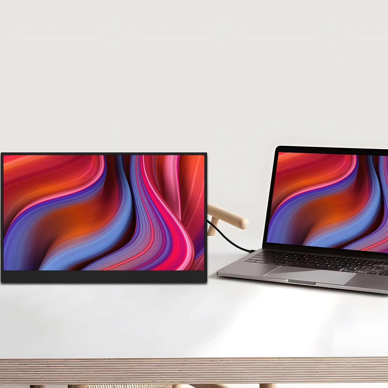 CYCLUS Przenośny monitor 21,5 cala 120 Hz przenośny monitor 1920 x 1080 Full HD IPS Wbudowany ekran obsługuje HDMI USB C do laptopa Konsola do gier, kompatybilny z VESA