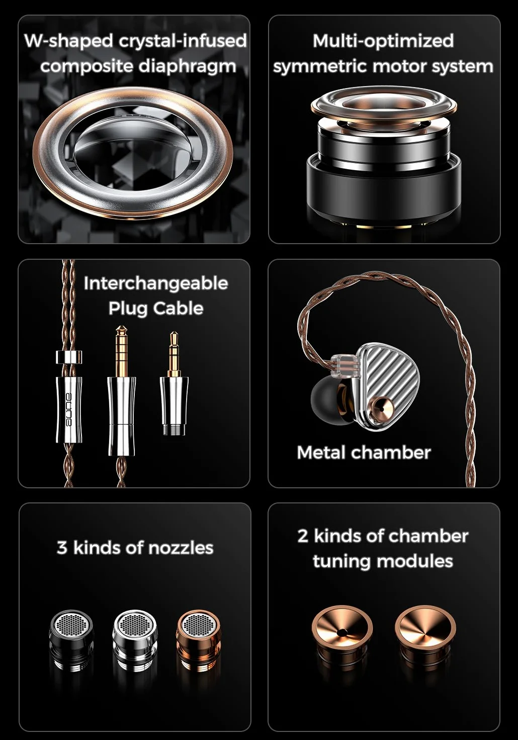 aune IR300 Monitory douszne IEMs Pure Fidelity słuchawki HiFi, przewodowe słuchawki douszne z dynamicznym sterownikiem, 0,78 mm 2-pinowe odłączany kabel OFC Hi-Res Audiophile słuchawki do systemu HiFi