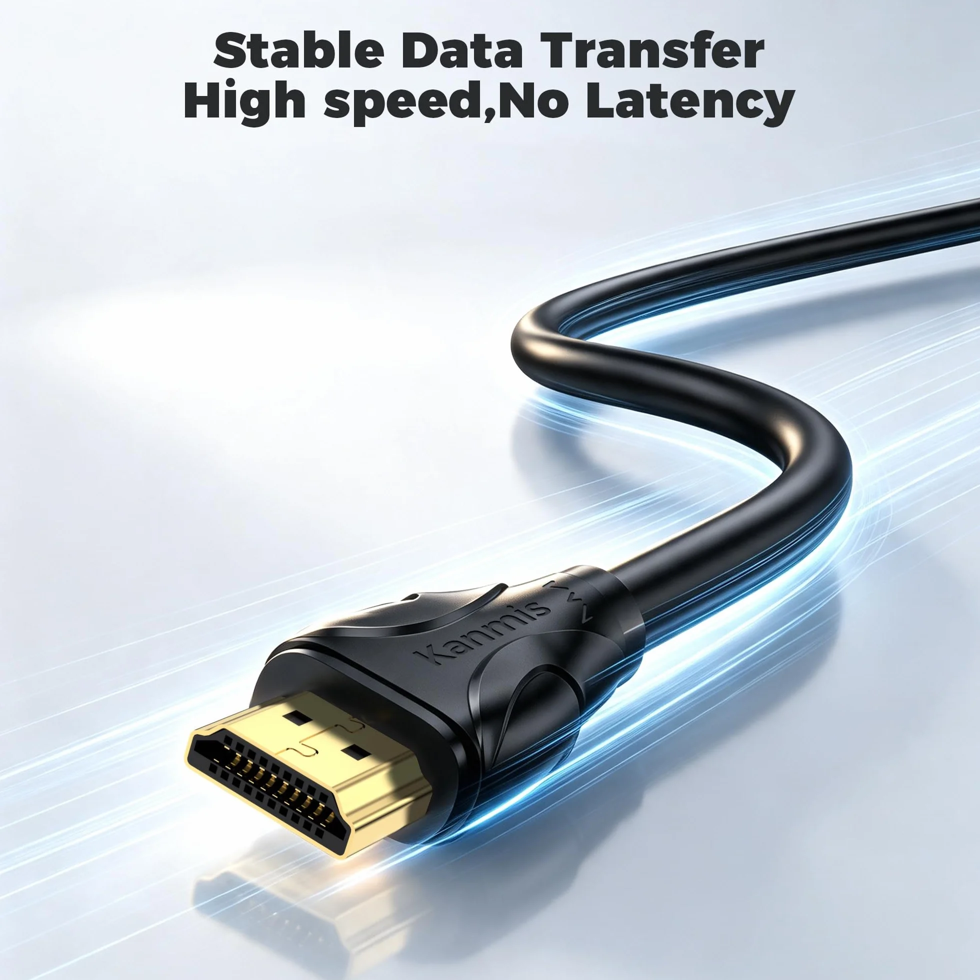 Kabel HDMI 4K 15,2 m, kable HDMI o wysokiej prędkości (HDMI2.0, 18 Gb/s, 1080P) - kabel Ethernet Audio Return Video 4K HDMI, ultra szybkie pozłacane złącza, kompatybilny z Playstation Arc PS3 PS4 PC