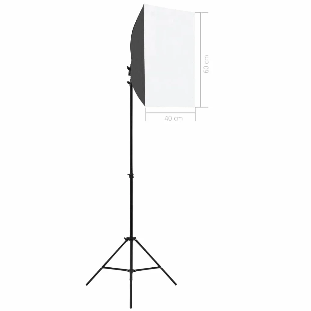 Zestaw do studia fotograficznego z softboxami, system tła, 2 statywy, 2 żarówki, tło bawełniane, rama aluminiowa, regulacja wysokości do fotografii portretowej