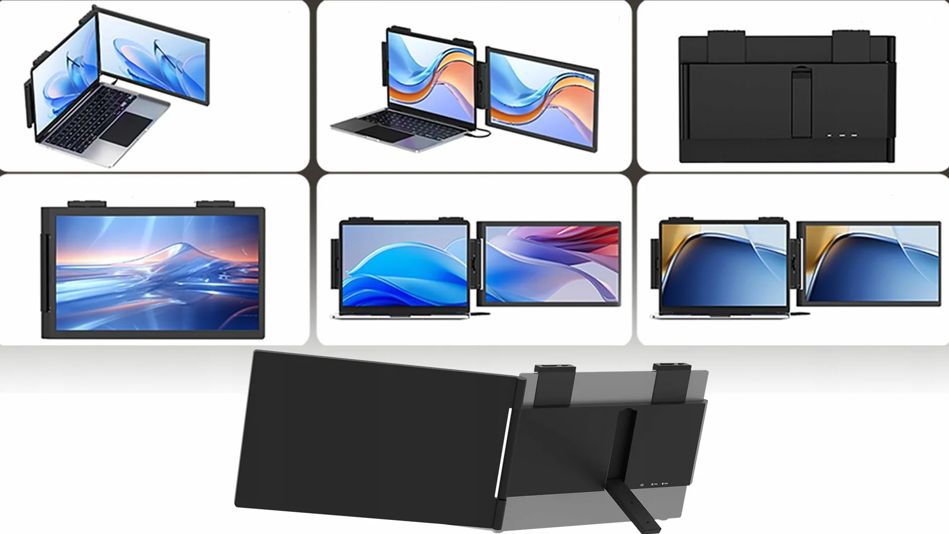 ZEUSLAP Z14P Monitor Przenośny 14" 1920x1080 IPS Slim 16:9 Full HD USB-C i Mini HDMI Ekran Mobilny do Laptopa Smartfona Konsoli Pracy Grania Nauki Rozrywki