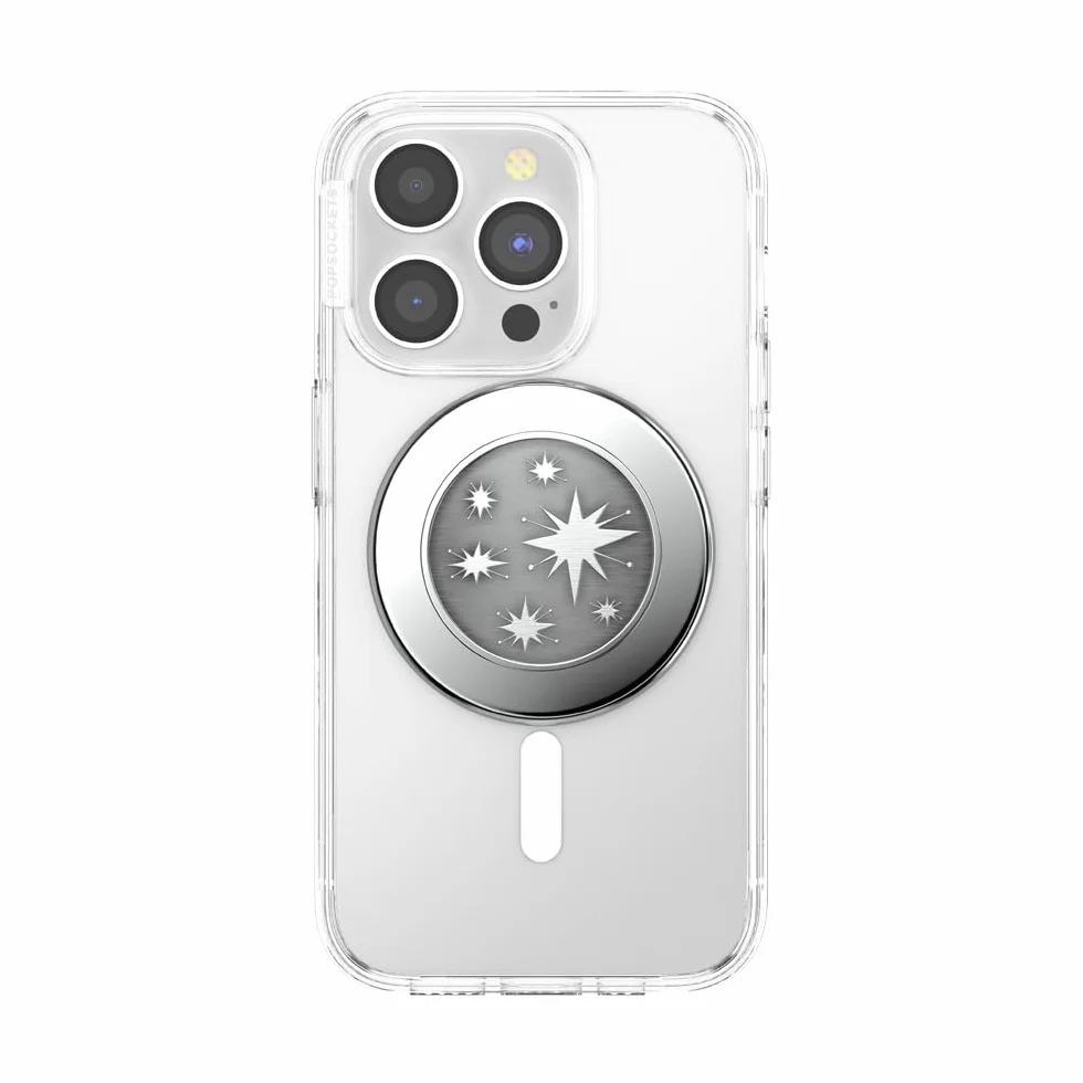 PopSockets uchwyt do telefonu MagSafe z podstawką, stojakiem magnetycznym, wymiennym blatem, bezpiecznym uchwytem do etui iPhone MagSafe, Phone & Tablet Grip - Enamel Astro