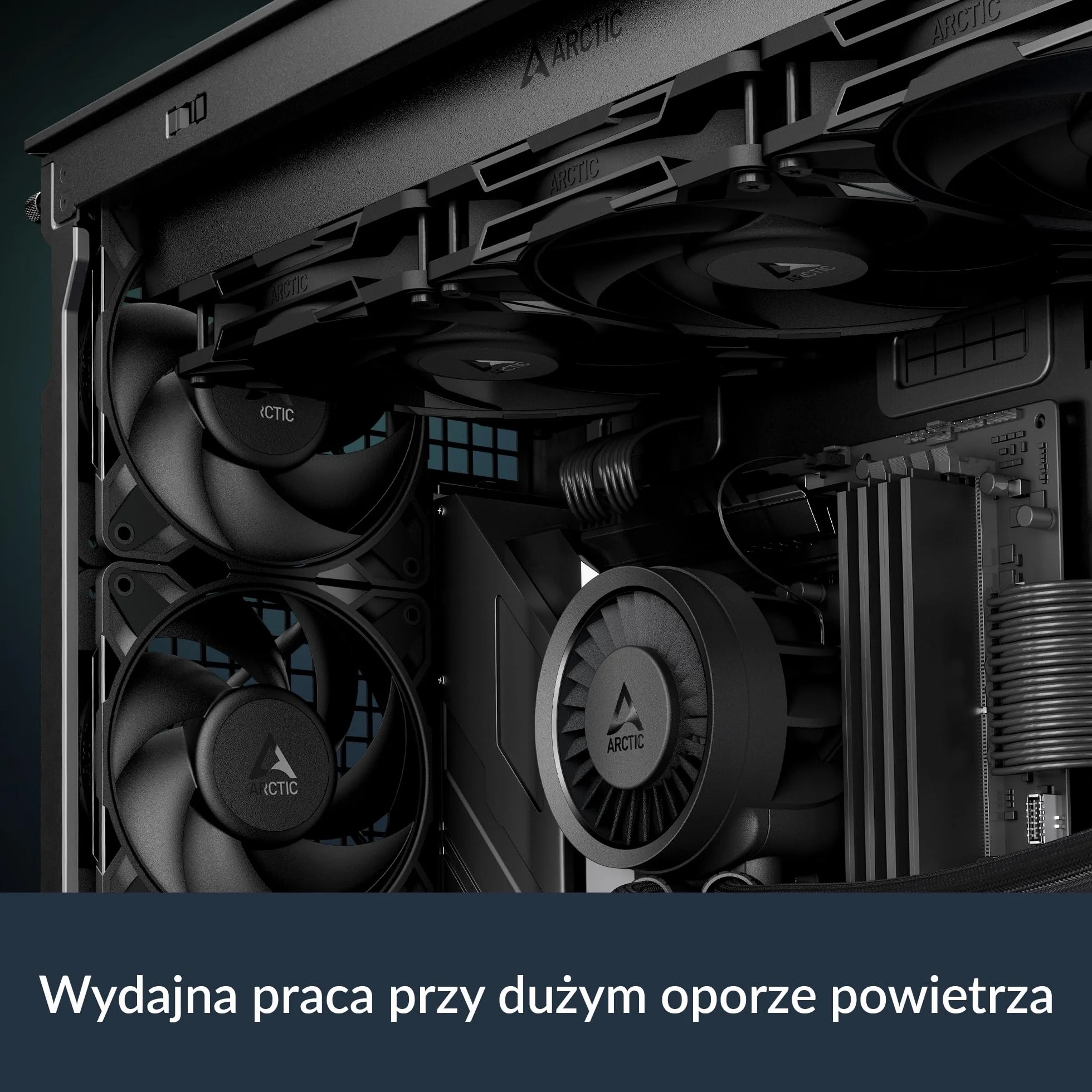 ARCTIC P12 Pro - Mocny Wentylator Premium, Wentylator PWM 120 mm, 600-3000 rpm, 0 rpm <5% PWM, łożysko ślizgowe Hydrodynamiczne, 4-Pin - Czarny
