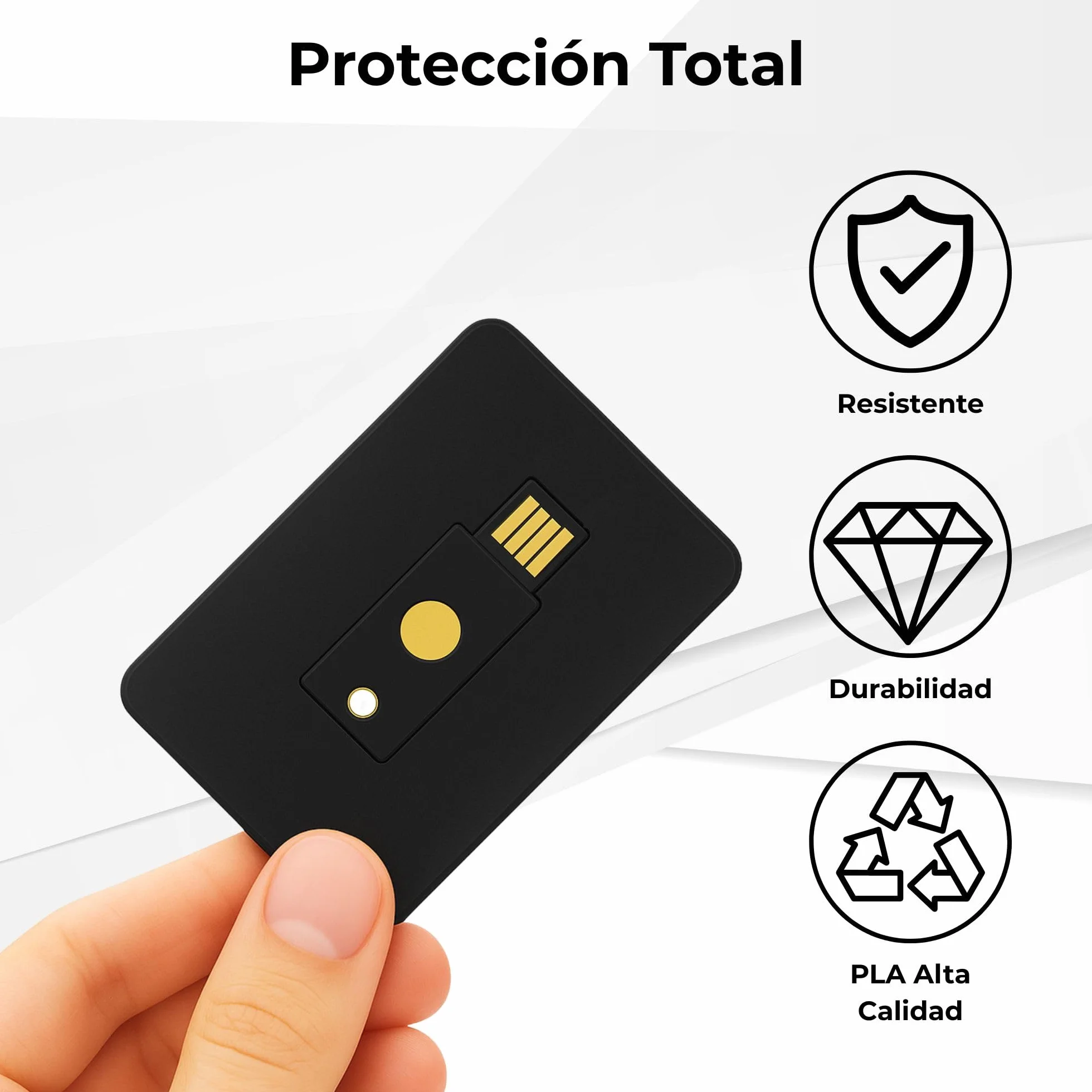 Stojak na karty do YubiKey 5 NFC i 5C NFC - Etui ochronne i uchwyt na karty z gniazdem zapobiegającym zgubieniu portfela, plecaka i etui na karty (klucz bezpieczeństwa nie wchodzi w zakres dostawy) (1